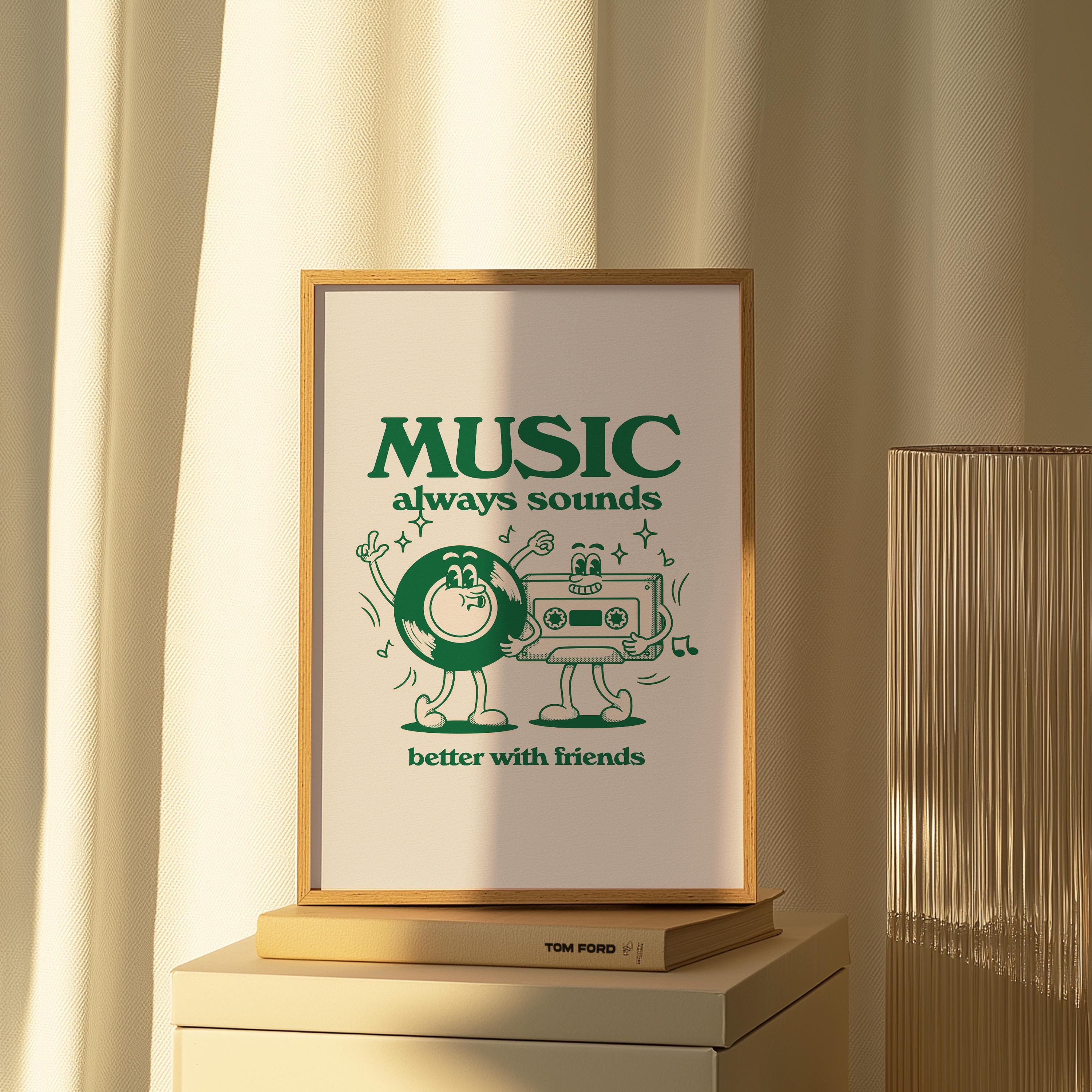 Classroom Art, Music Room Art, Downloadable Print, Cartoon Art, Music Art Print, Trendy Posters, Vintage Mascot Art, Cute Positive Poster