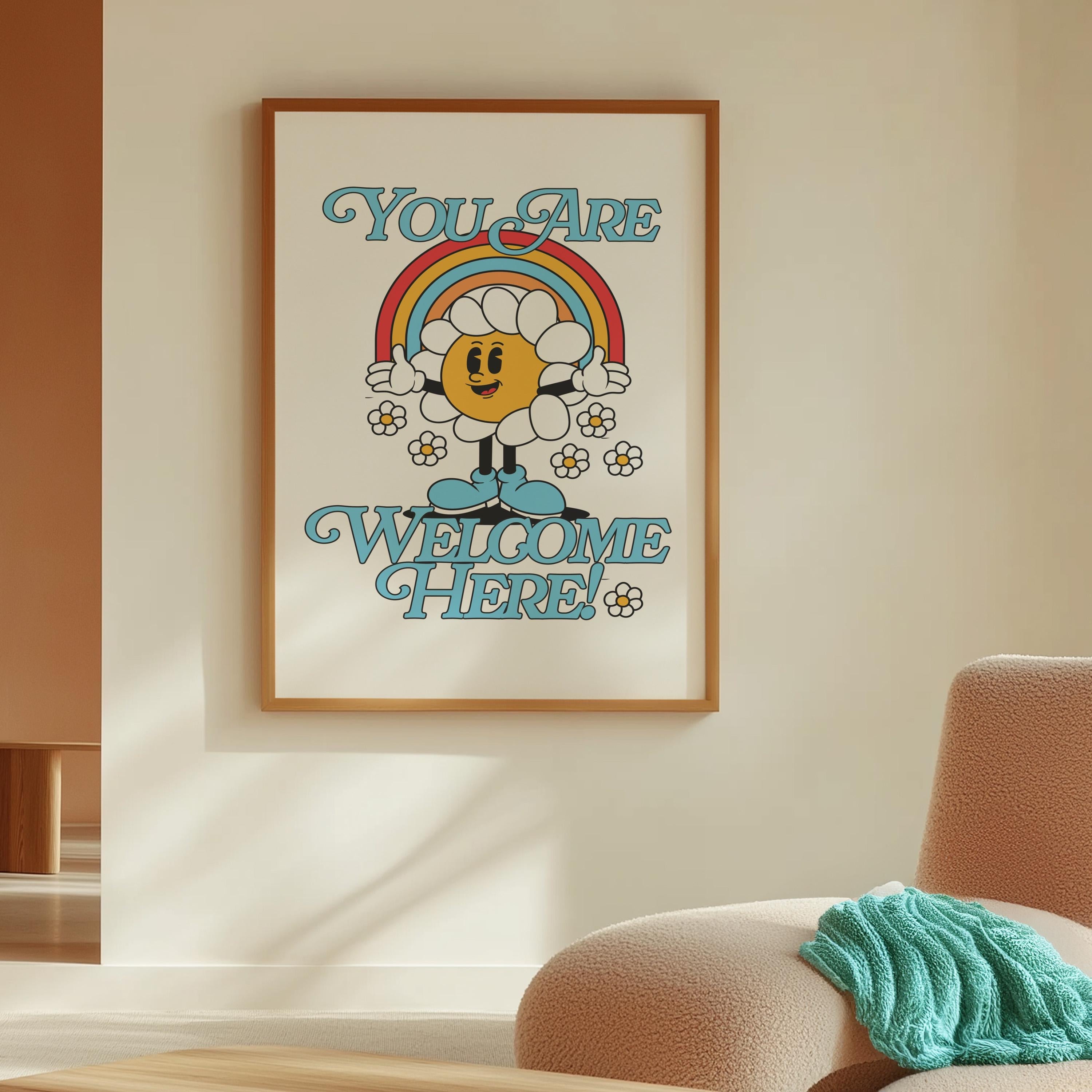 Everyone is Welcome Here Sign | Safe Space Poster & Diversity Classroom Decor | Inclusive All Are Welcome Here Print, LGBTQIA Art