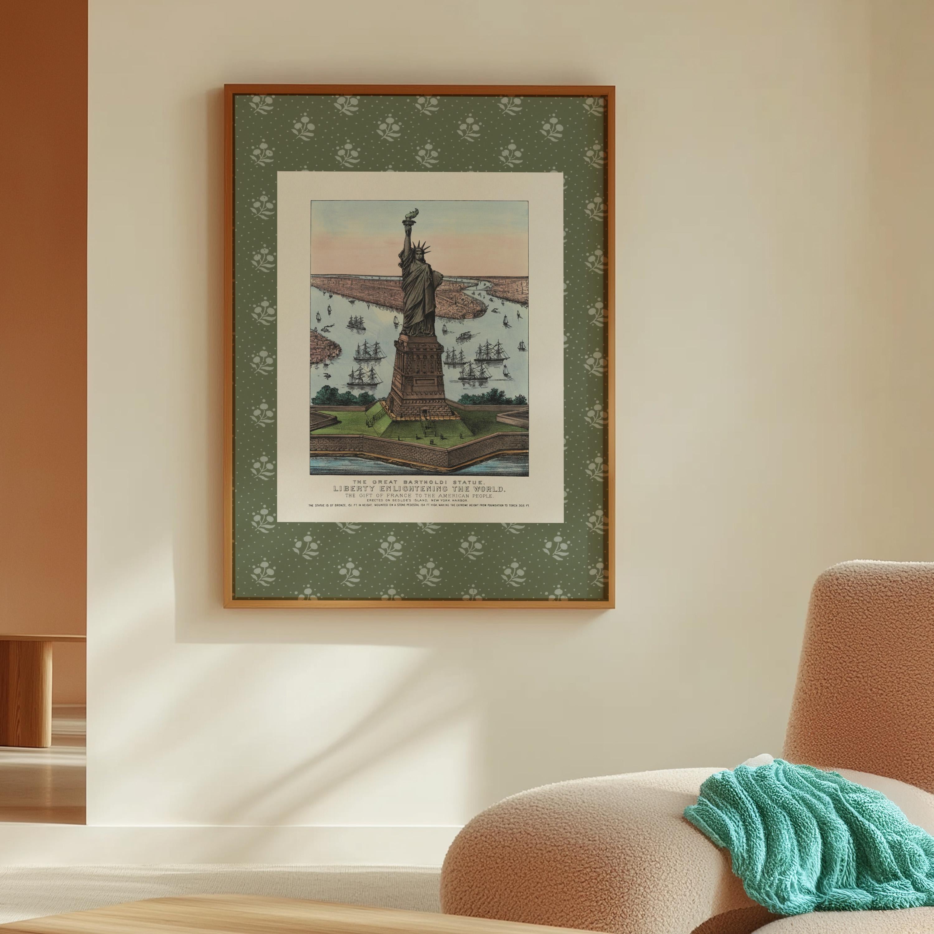 Statue of Liberty Art Print | Vintage NYC Decor, Colorful Art for Kids Room, New York City Wall Art, Vintage New York, Colorful Illustration