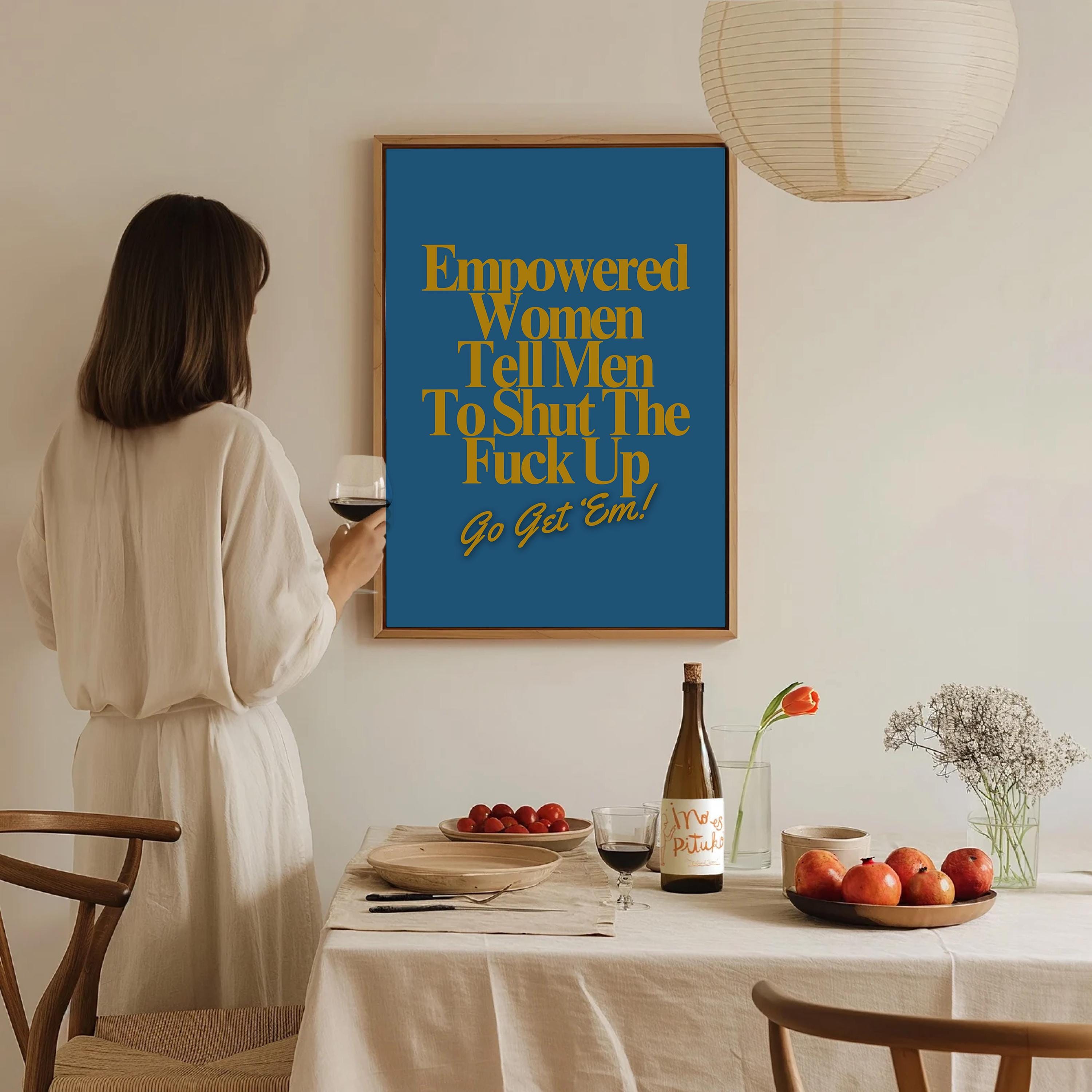 Empowered Women Poster, Fall of the Patriarchy Print, Feminist Wall Art, Girl Power Wall Decor,  Gift For Her Art, Women&#39;s Day