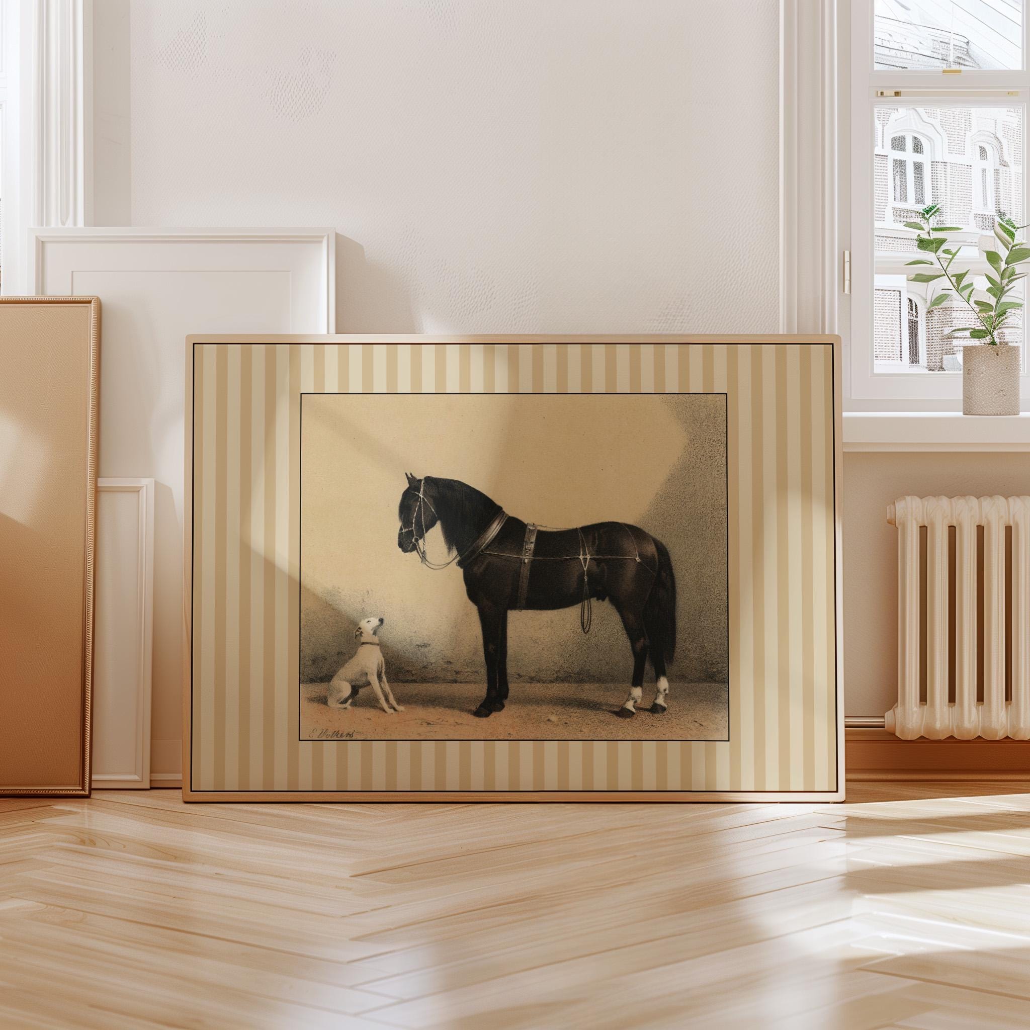 Horse Art Print, Boys Room Decor, Vintage Horse Art Print, Vintage Art Decor, Horse Painting, Digital Art Print, nursery decor