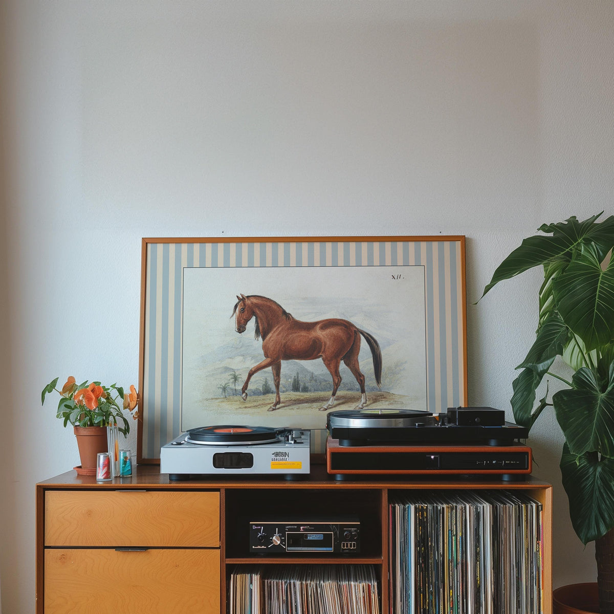 Horse Art Print | Vintage Nursery Decor, Equestrian Wall Art for Boys Room, Horse Lover Gift, Digital Download Painting, Horse Decor