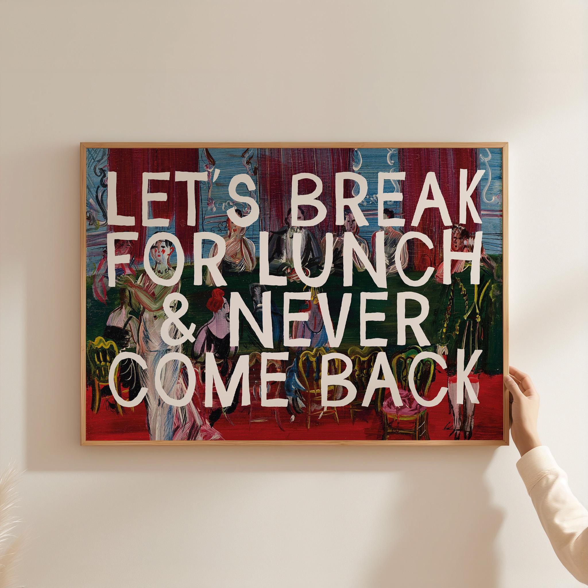 Apartment Wall Art, Unique Decor, Typography Print, Living Room Art, Girly Bedroom, Vintage Painting Print, Typography Art, Office Wall Art