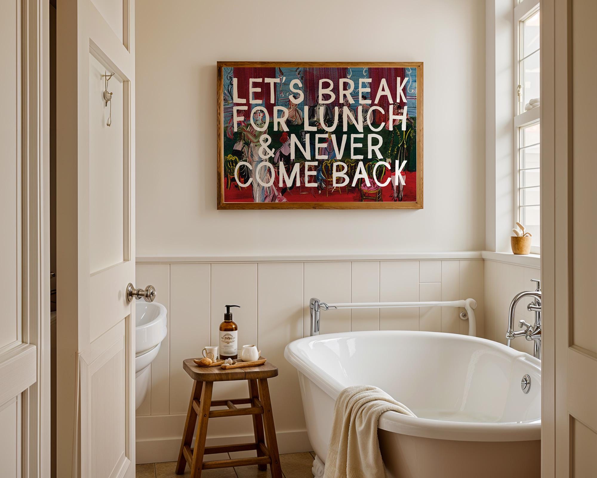 Apartment Wall Art, Unique Decor, Typography Print, Living Room Art, Girly Bedroom, Vintage Painting Print, Typography Art, Office Wall Art