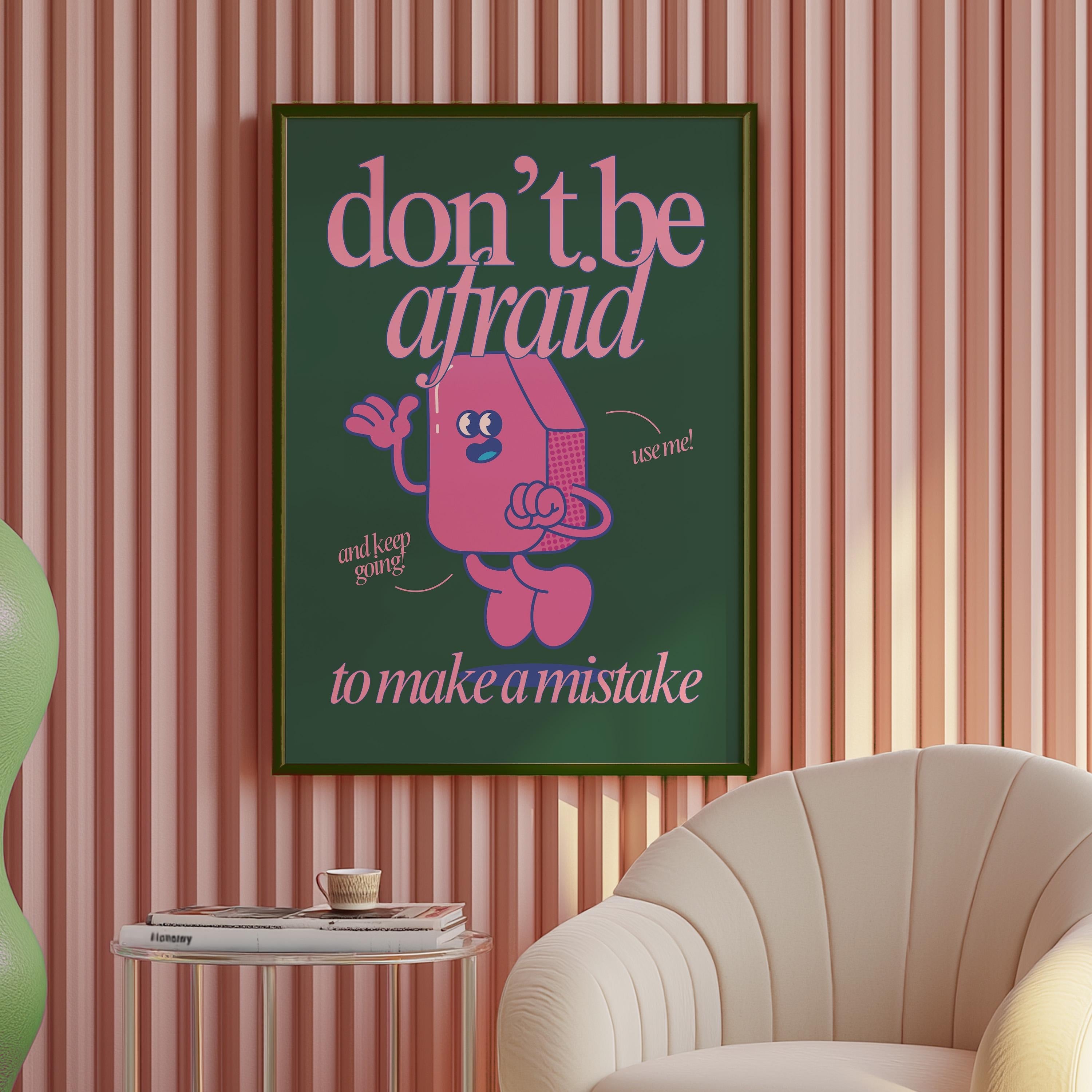 Retro Art Print, Cute Retro Character Print, Kids Room Print, Vintage Mascot Print, Trendy Posters, Positive Art, Classroom decor