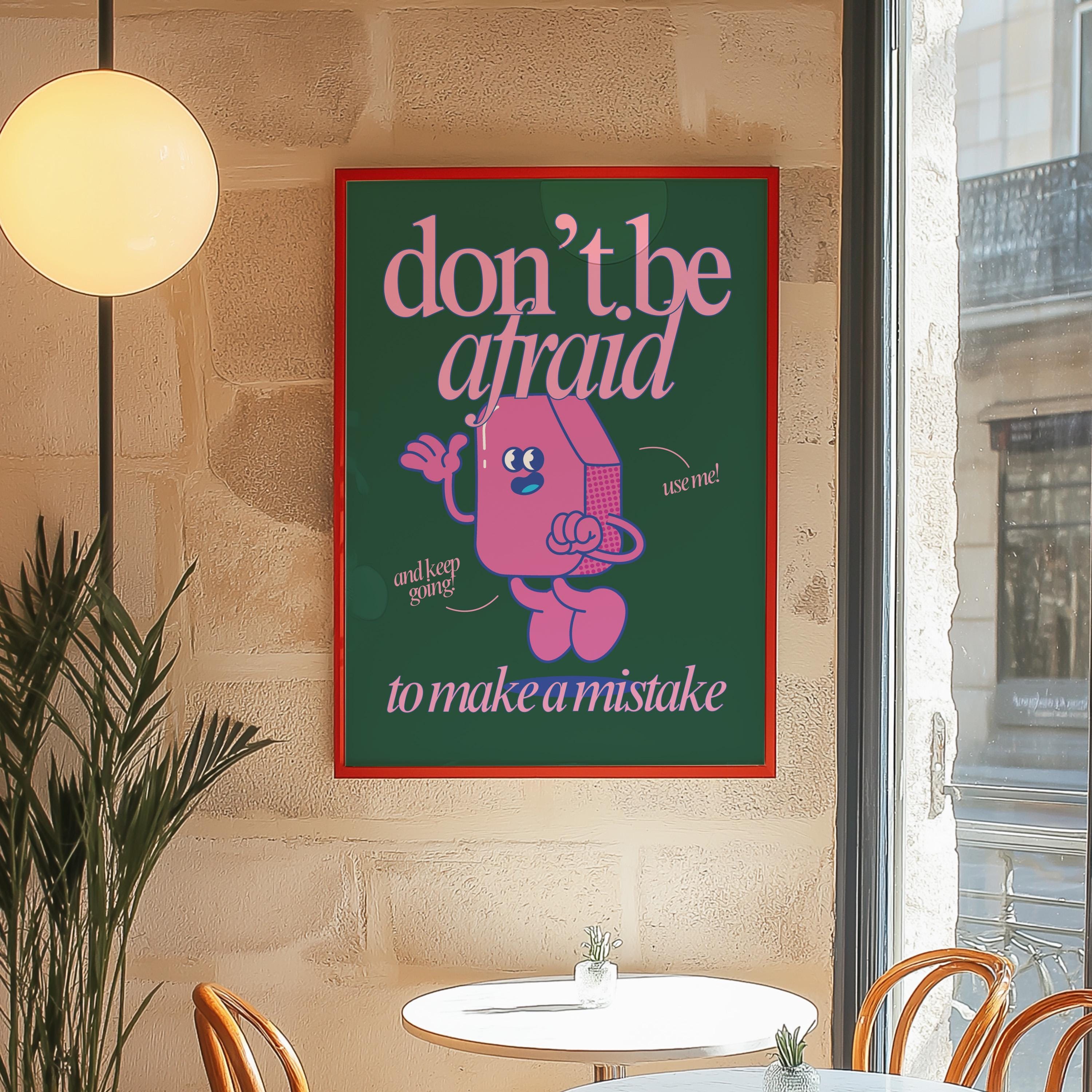 Retro Art Print, Cute Retro Character Print, Kids Room Print, Vintage Mascot Print, Trendy Posters, Positive Art, Classroom decor