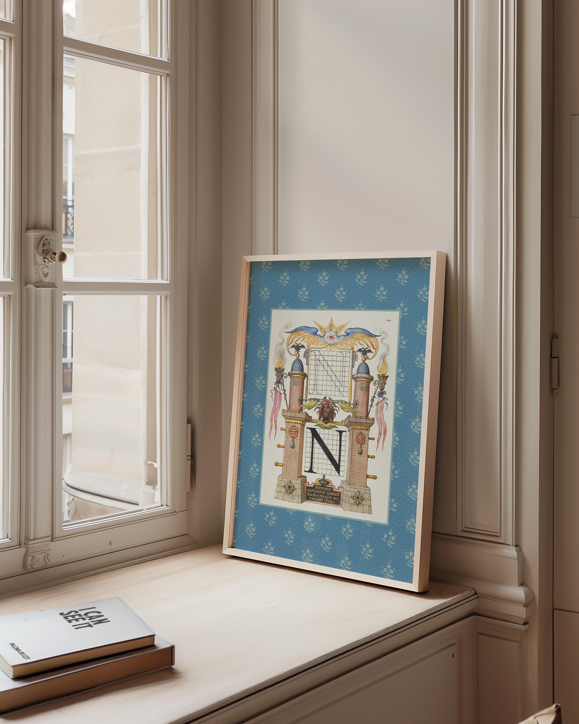Letter N Print, Letter Wall Art, Initial Art, Alphabet Letter Poster, Letter Art, Minimalist Print, Trendy Room Decor, Vintage Nursery Decor