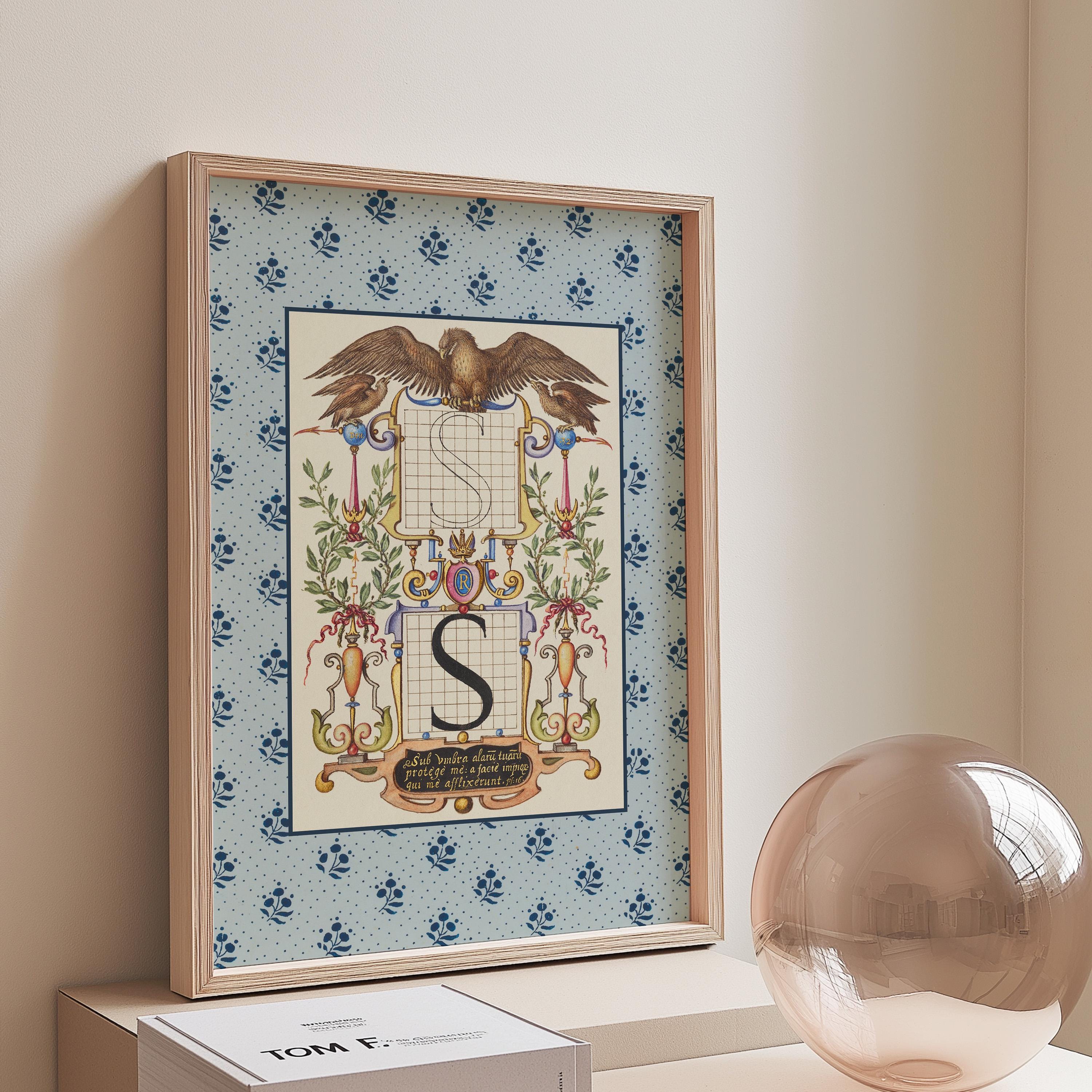 Letter S Print, Letter Wall Art, Initial Art, Alphabet Letter Poster, Letter Art, Minimalist Print, Trendy Room Decor, Vintage Nursery Decor