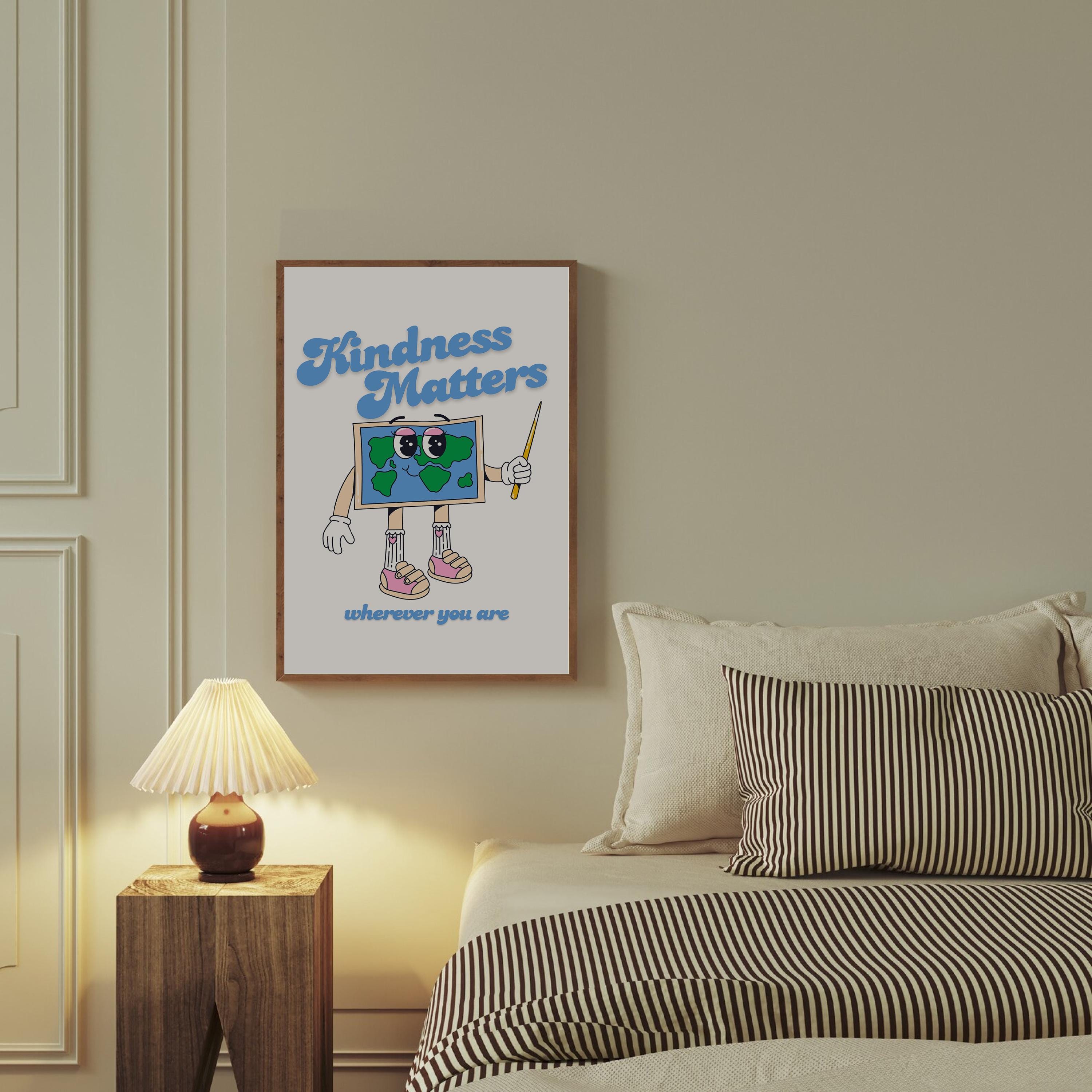 School Print, Inclusivity Digital Print, Instant Download, Kindness Matters Art, Retro Art Print, Classroom Posters, Kids Room Art