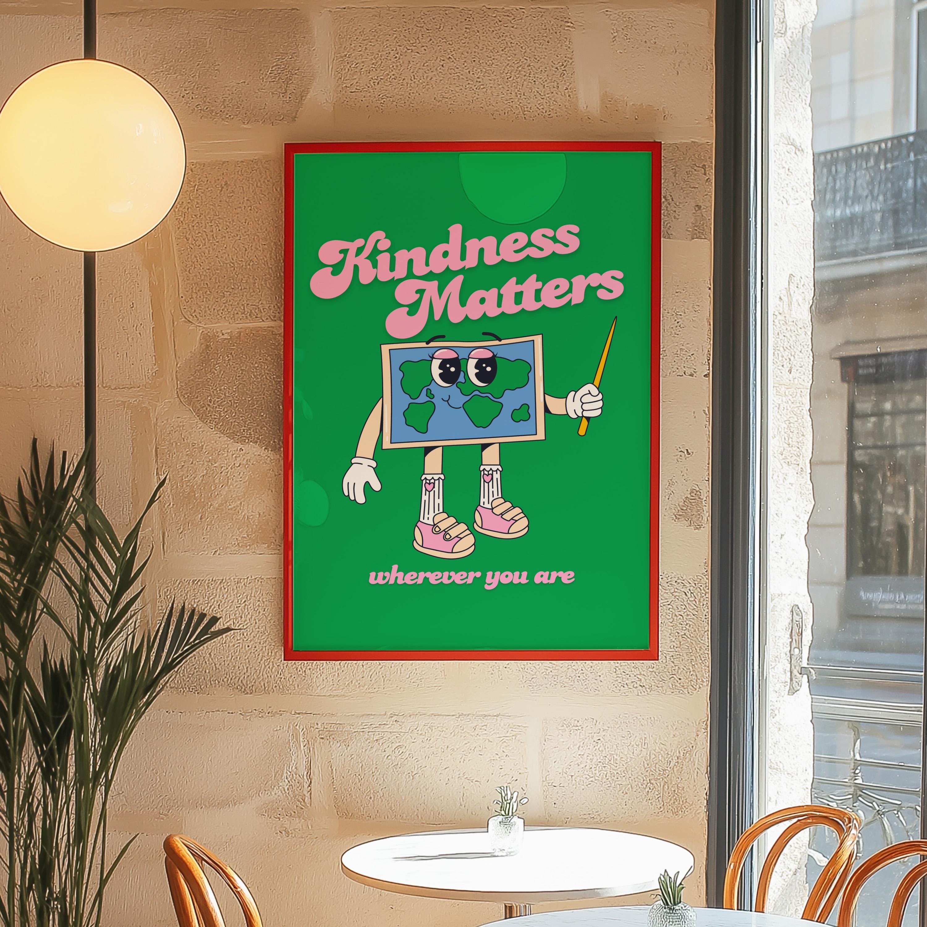 School Print, Inclusivity Digital Print, Instant Download, Kindness Matters Art, Retro Art Print, Classroom Posters, Kids Room Art