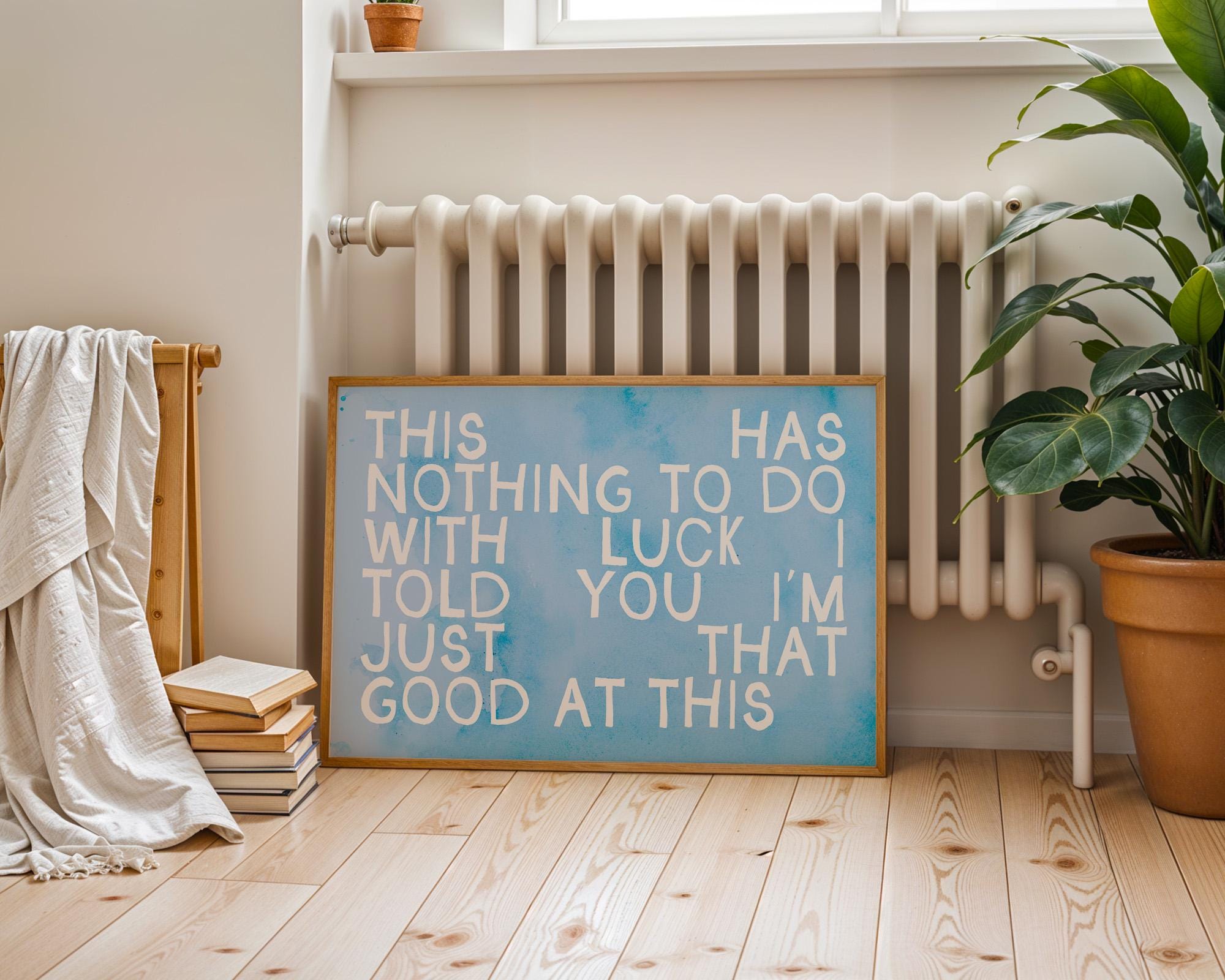 Apartment Wall Art, Girl Apartment Decor, Typography Print, Living Room Decor, Girly Bedroom, Blue Typography Print, Graphic Art Print