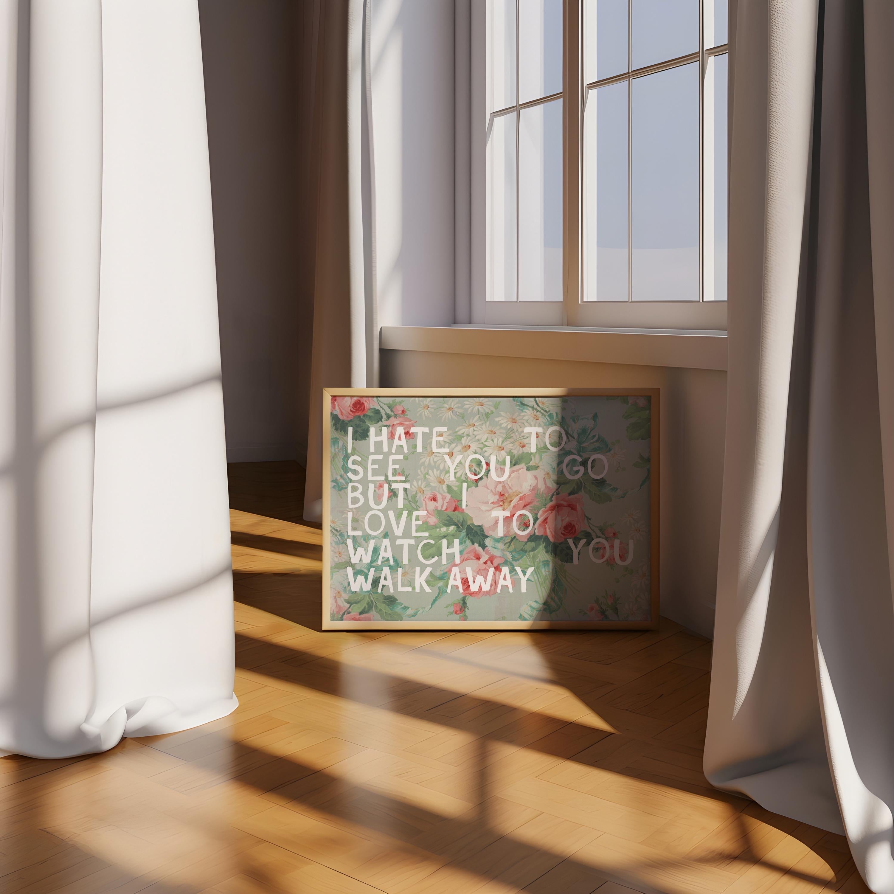 Apartment Art, Girl Apartment Decor, Typography Print, Bedroom Floral Decor, Girly Bedroom Art, Floral Typography Print, Graphic Art Print