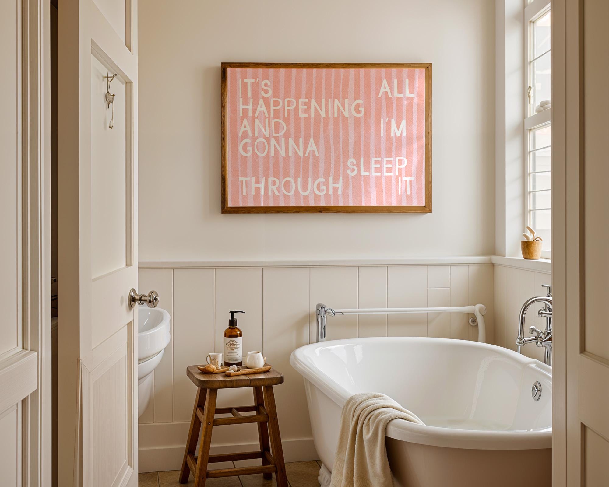 Apartment Wall Art, Girl Decor, Typography Print, Living Room Decor, Girly Bedroom, Pink Print, Painted Typography Art, Girly Wall Art