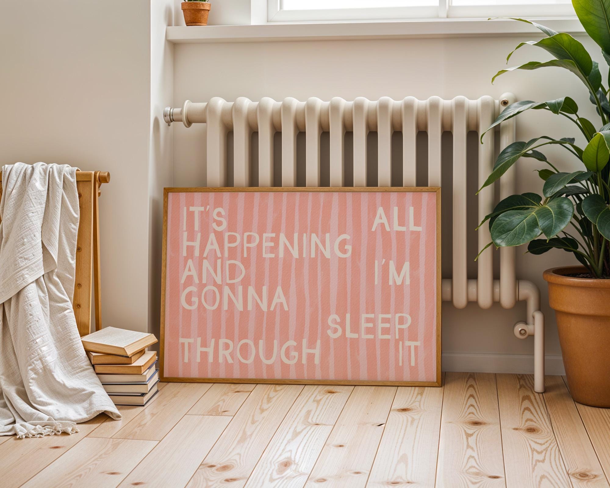 Apartment Wall Art, Girl Decor, Typography Print, Living Room Decor, Girly Bedroom, Pink Print, Painted Typography Art, Girly Wall Art