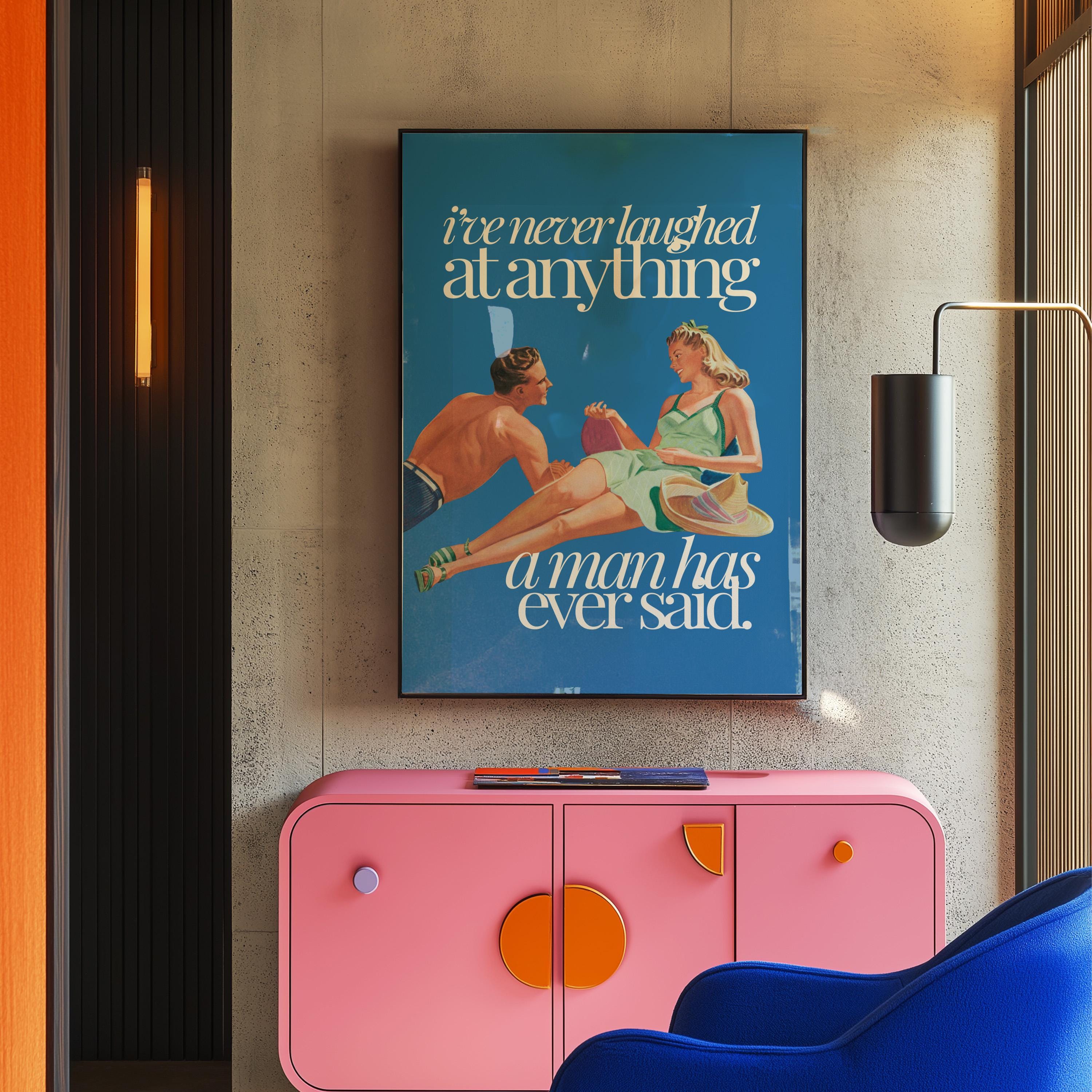 Wall Art Print, Blue Aesthetic Art, Apartment Art, Feminist Art, Living Room Decor, Retro Funny Women Art, gs print shoppe, Sassy Art