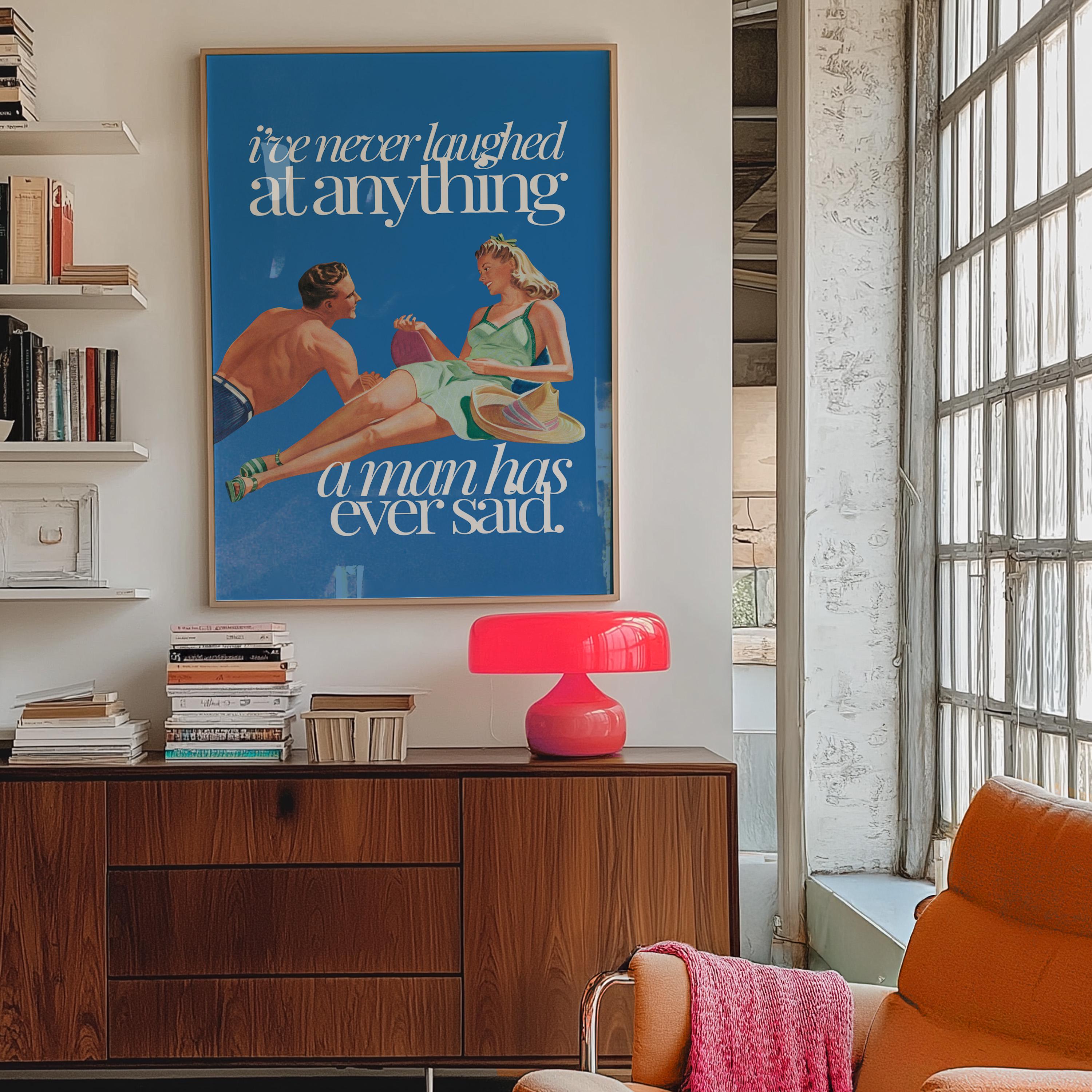Wall Art Print, Blue Aesthetic Art, Apartment Art, Feminist Art, Living Room Decor, Retro Funny Women Art, gs print shoppe, Sassy Art