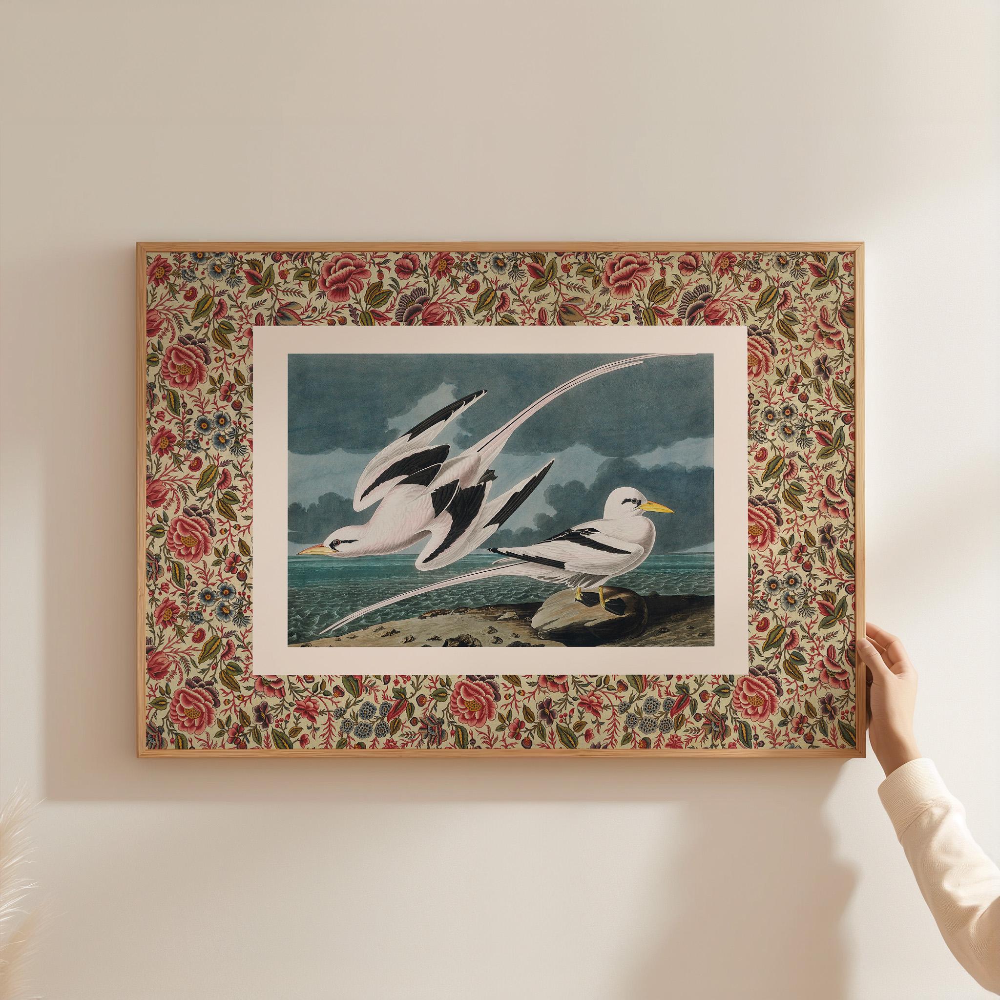 Floral Bird Print, INSTANT Digital Downloadable Wall Art, Trendy Decor, Nautical illustration, Living Room Art, Cottagecore, Girls Nursery