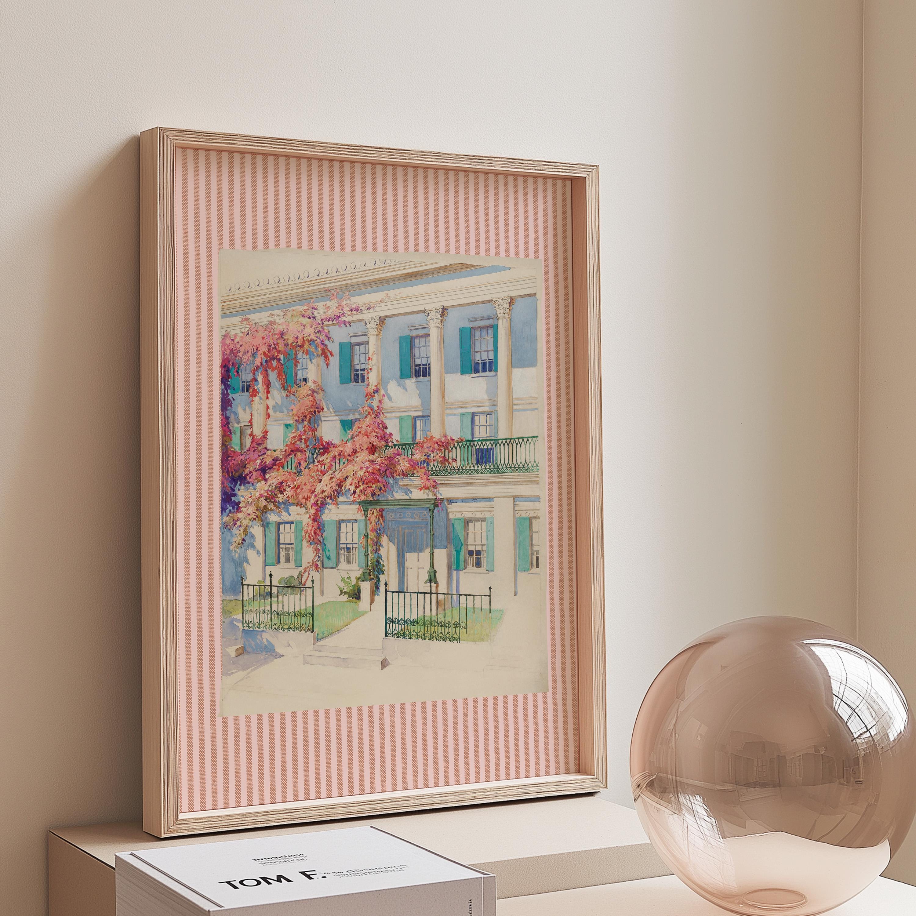 Modern Southern Wall Art, Coastal Grandma Digital Download, Preppy Grandmillennial Art, Instant Southern Art, Wall Decor Print, Architecture