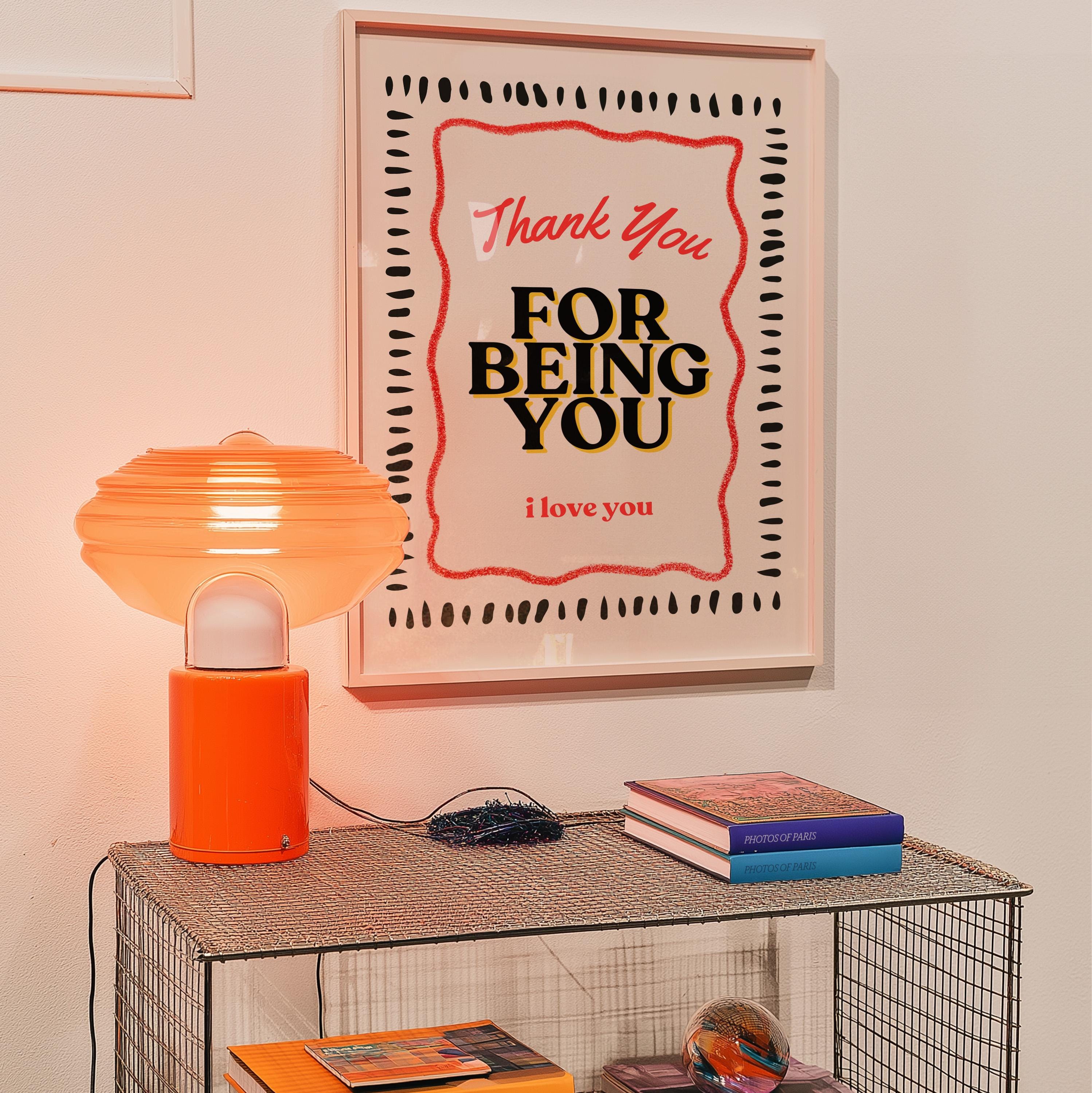 Mental Health Print, Thank You For Being You, Therapy Office Decor, Counseling Wall Art, Digital Download, Classroom Decor, Affirmation Art
