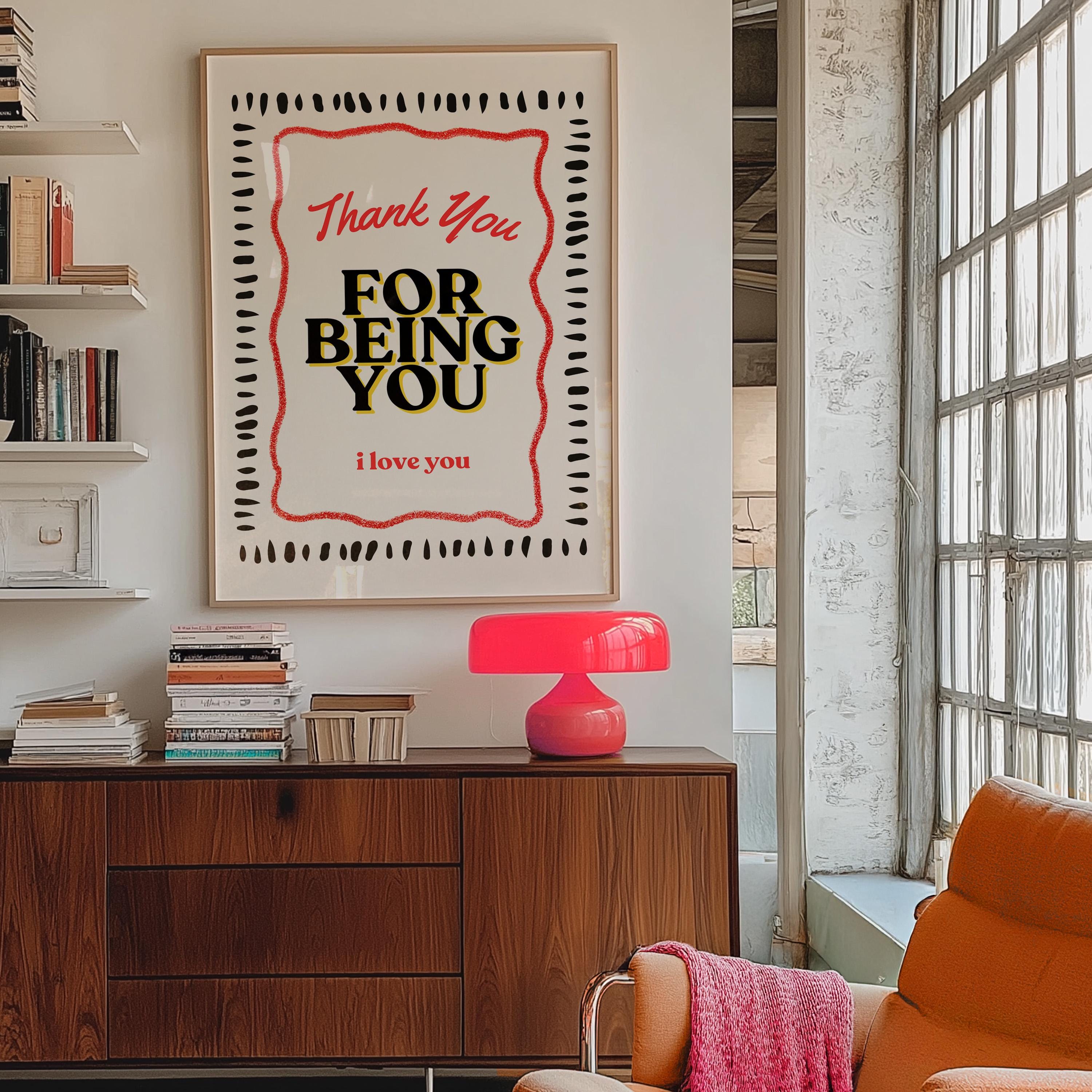 Mental Health Print, Thank You For Being You, Therapy Office Decor, Counseling Wall Art, Digital Download, Classroom Decor, Affirmation Art
