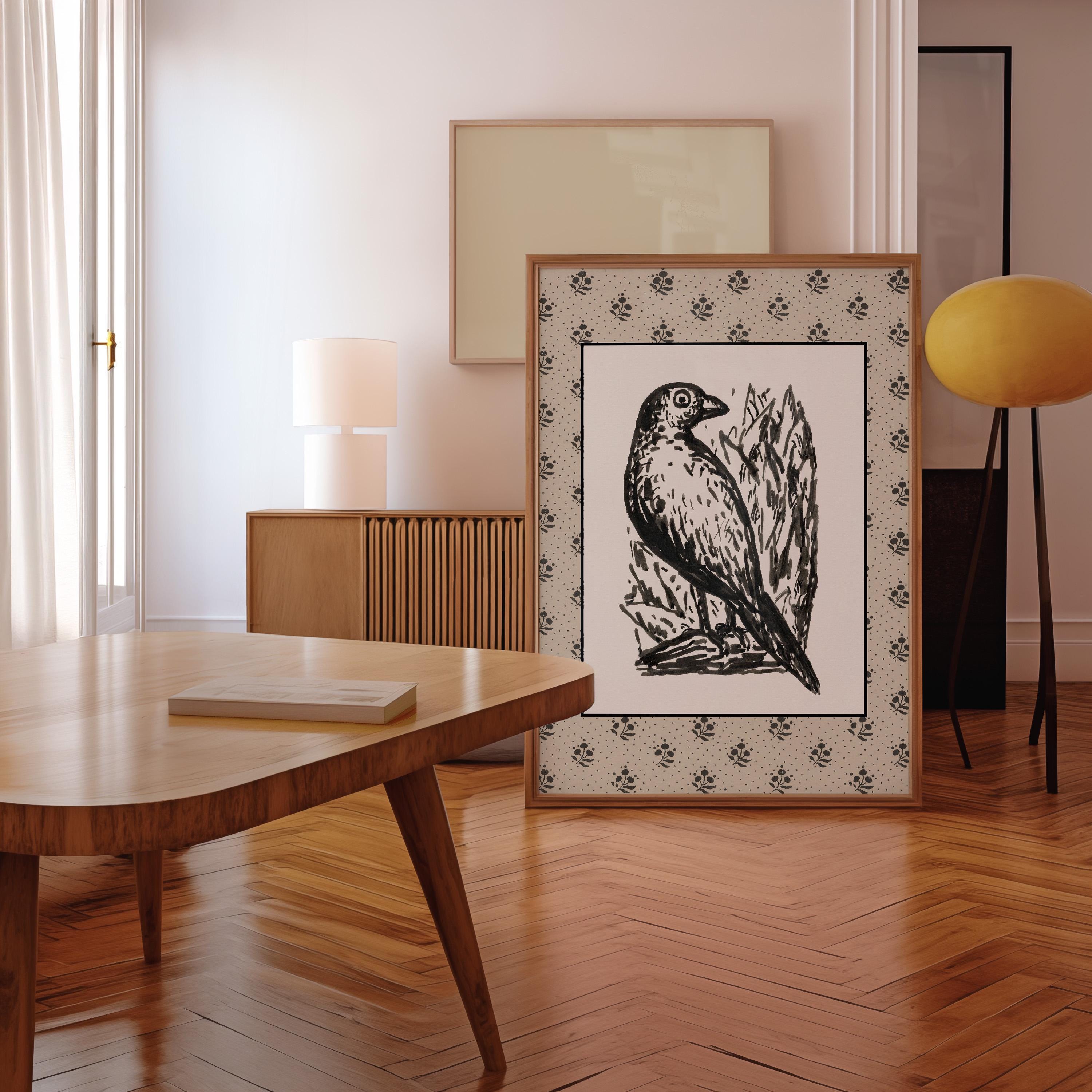 Bird Print, Bird Wall Decor, Ornithology Poster, Antique Birds Print, Bird Decor, Living Room Art, Simple Black and White Bird Art