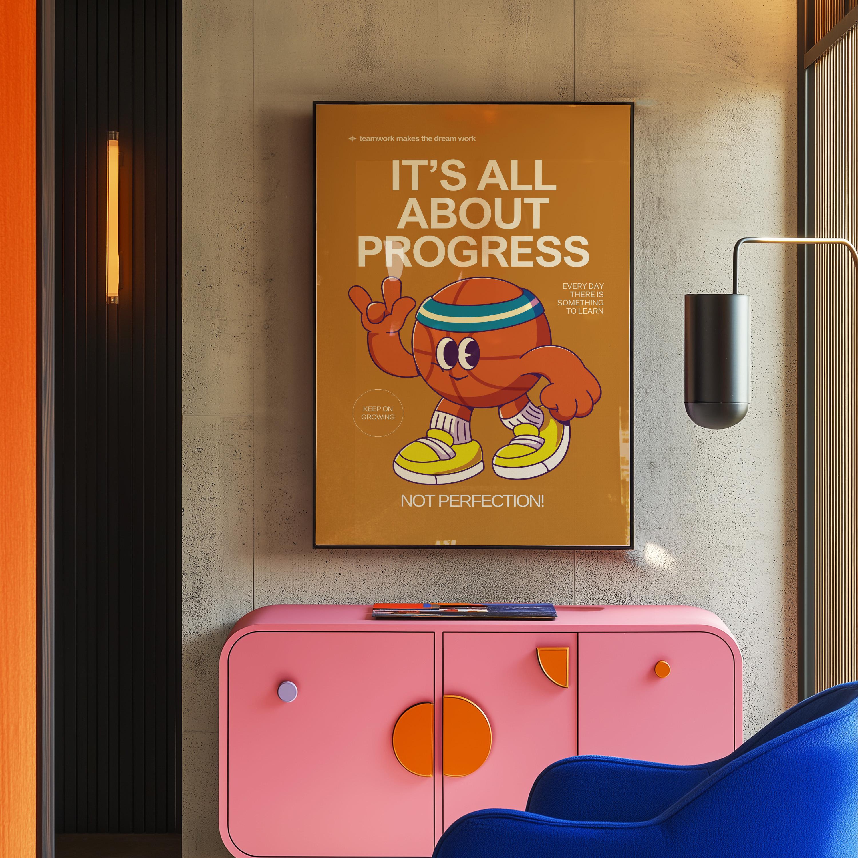 Retro Sports Print, Sports Wall Print, Cute Wall Art, Retro Cartoon Poster, Kid Art, Cartoon Print, Kid Art, Classroom Decor, Basketball