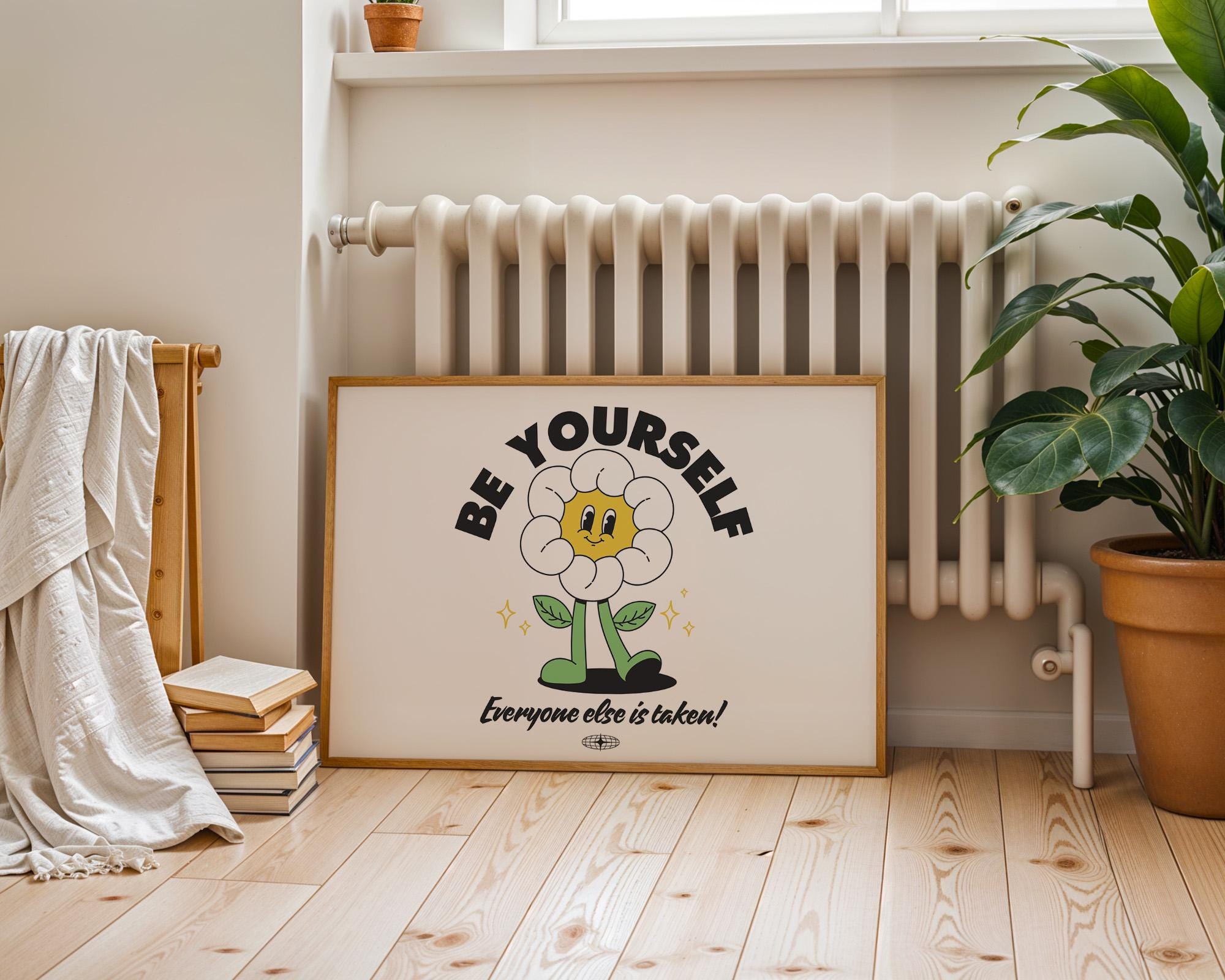 Classroom Prints Download, Groovy Classroom Poster, Be Yourself, Growth Mindset, School Printables, Retro Classroom Decor, Motivation Art