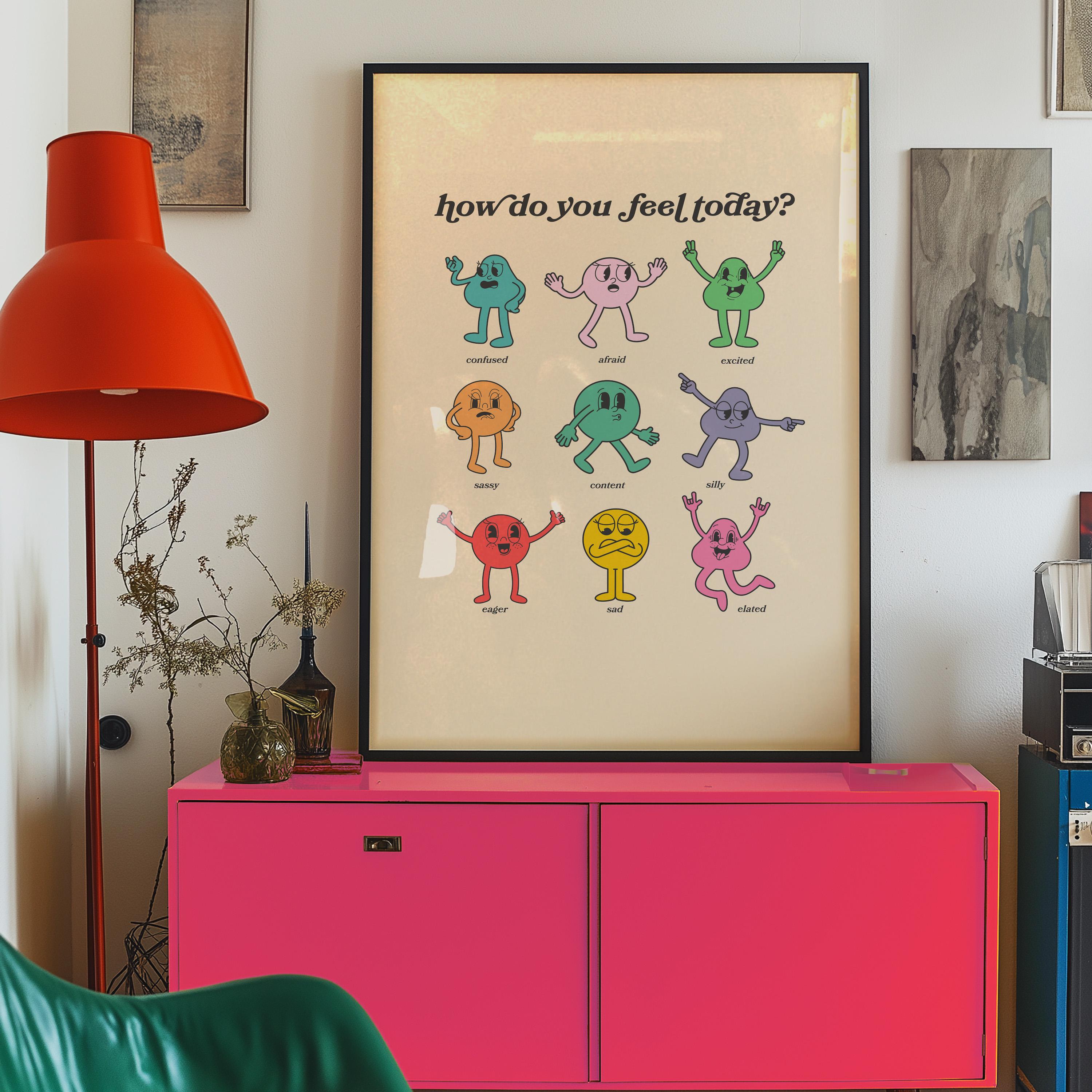 Kids Wall Art, Gallery Wall Set of 2, Kids Art Prints, Classroom Decor, Classroom Poster, Digital Art Print Set, Feelings Art Print