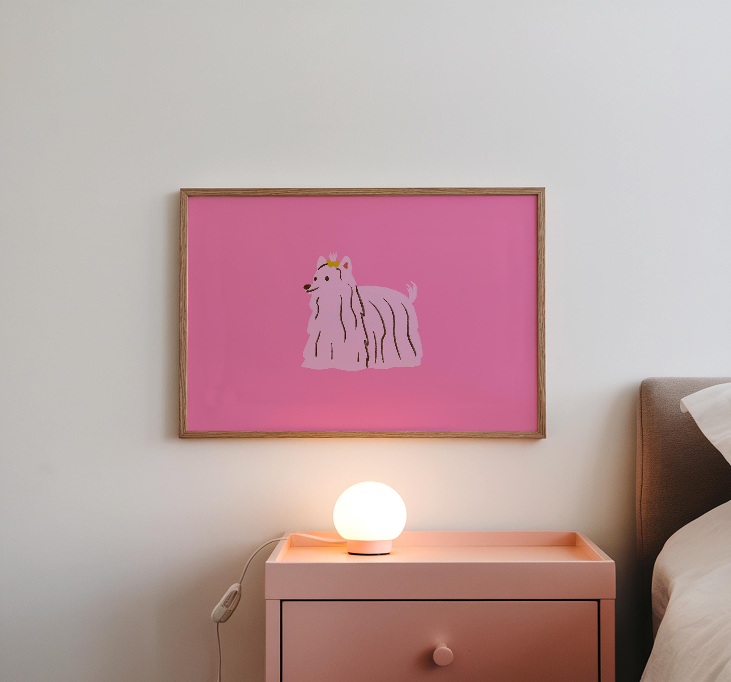 Pink Dog Art Print | Modern Pop Art Poster | Colorful Dog Wall Decor | Digital Download for Gallery Walls & Maximalist Home Decor