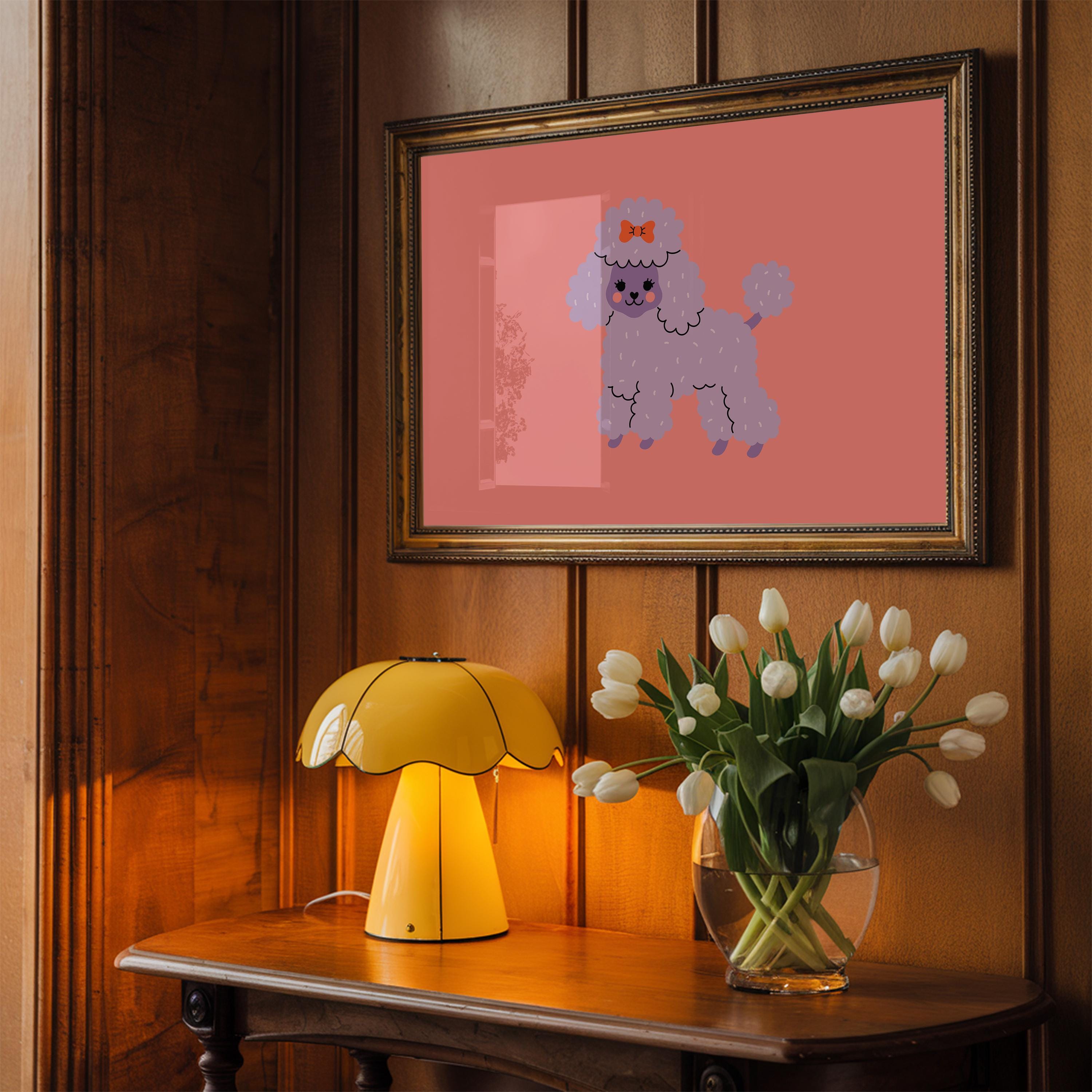 Poodle Art, Dog Poster, Dog Wall Art, Modern, Pop Art, Gallery Wall Art Print, Dog Digital Download, Dog Decor, Maximalist Art