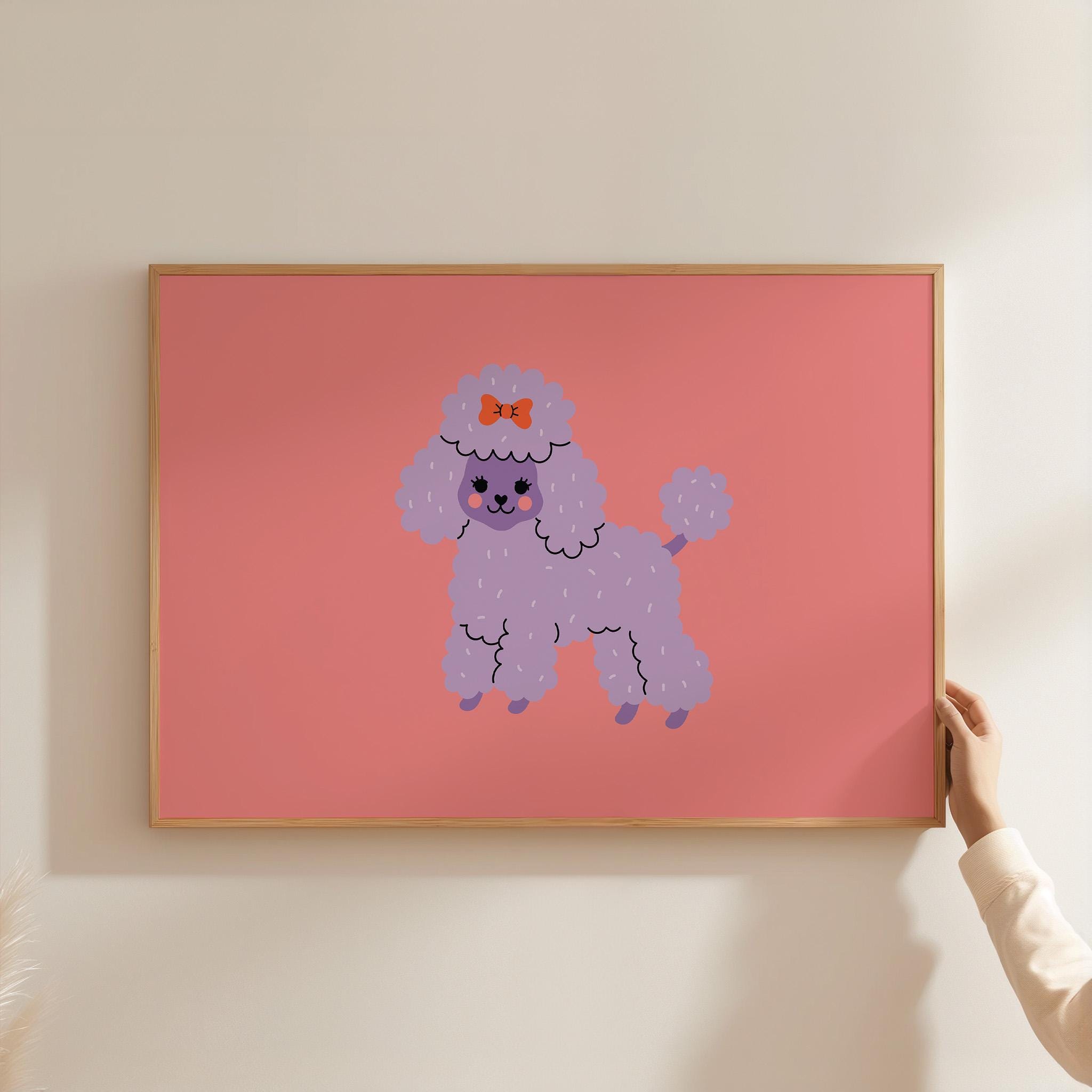 Poodle Art, Dog Poster, Dog Wall Art, Modern, Pop Art, Gallery Wall Art Print, Dog Digital Download, Dog Decor, Maximalist Art