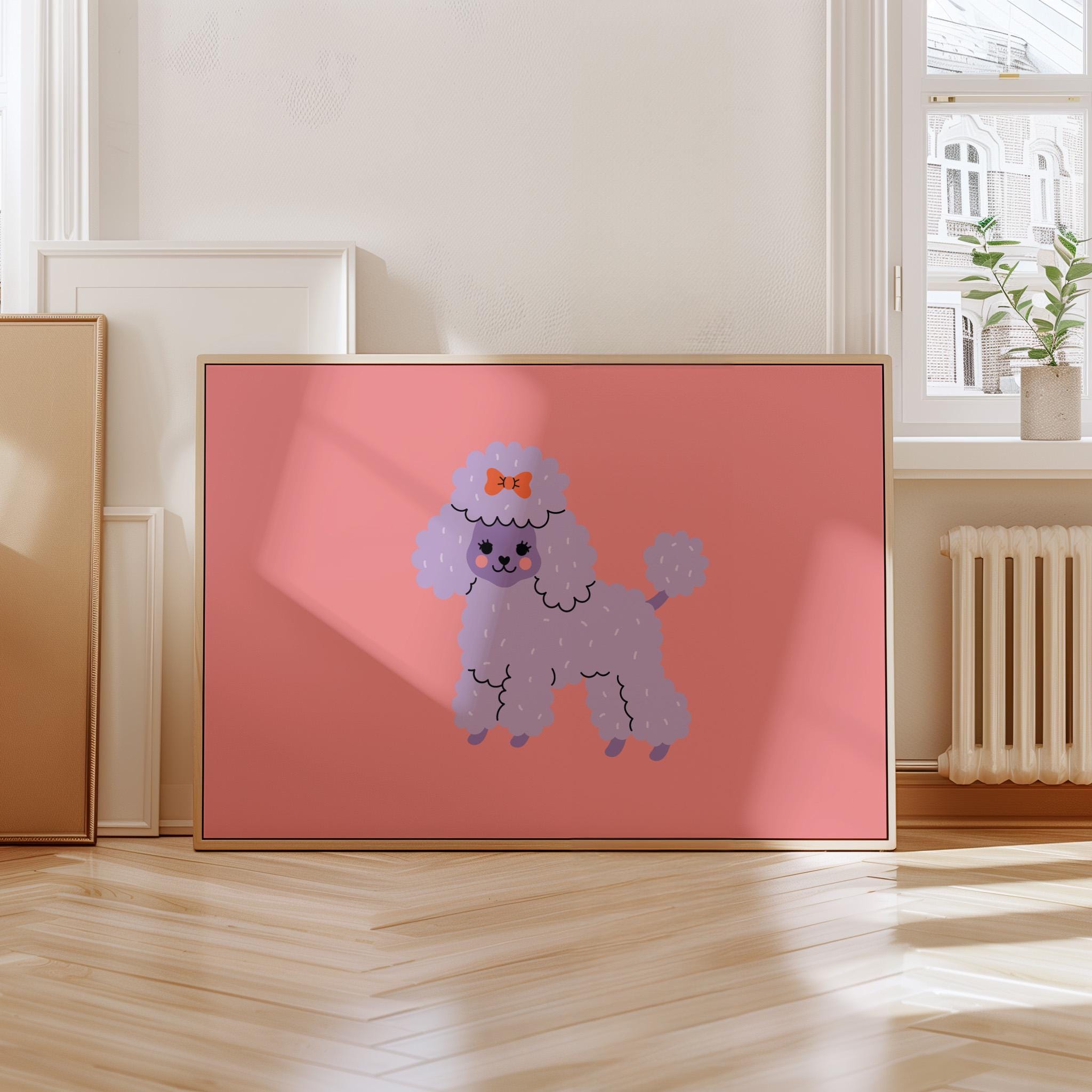 Poodle Art, Dog Poster, Dog Wall Art, Modern, Pop Art, Gallery Wall Art Print, Dog Digital Download, Dog Decor, Maximalist Art