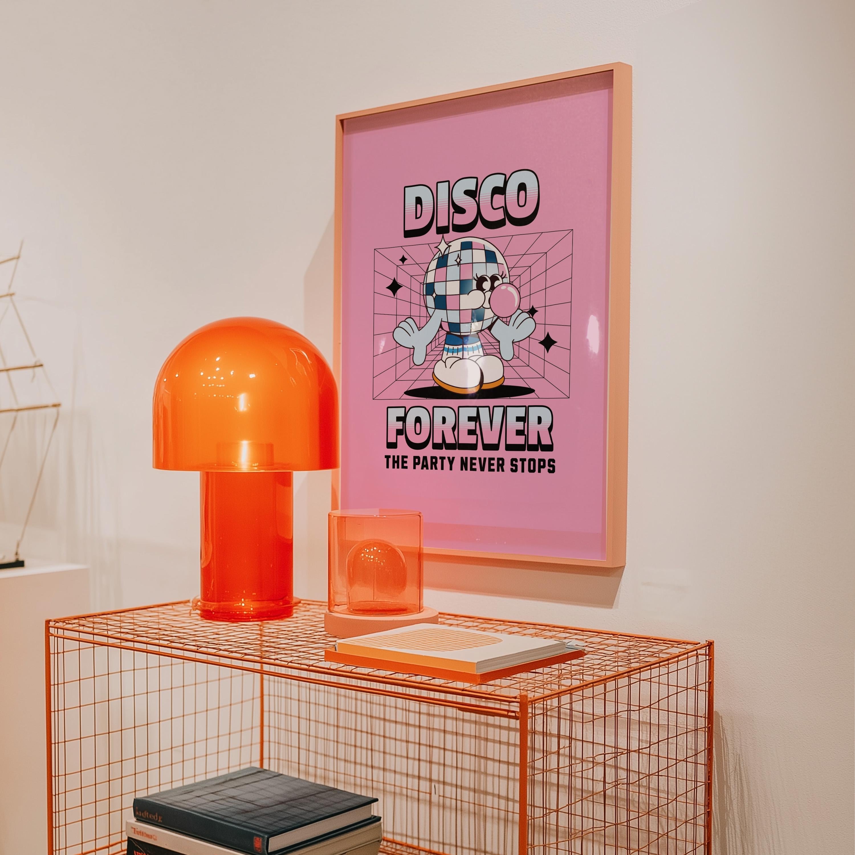 Disco Print, Disco Poster, Trendy Wall Art, Preppy Bar Cart Art, Disco Ball Print, Printable Art, Retro Wall Decor, Trendy Retro 70s Decor