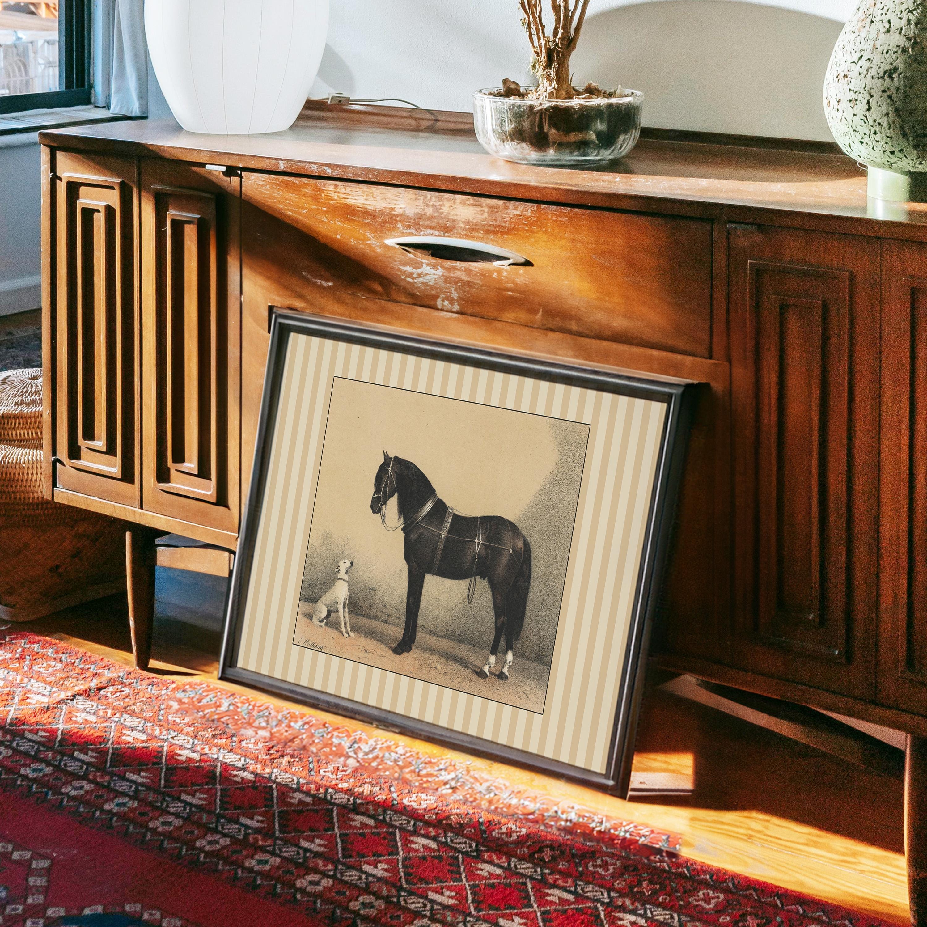 Horse Art Print, Boys Room Decor, Vintage Horse Art Print, Vintage Art Decor, Horse Painting, Digital Art Print, nursery decor