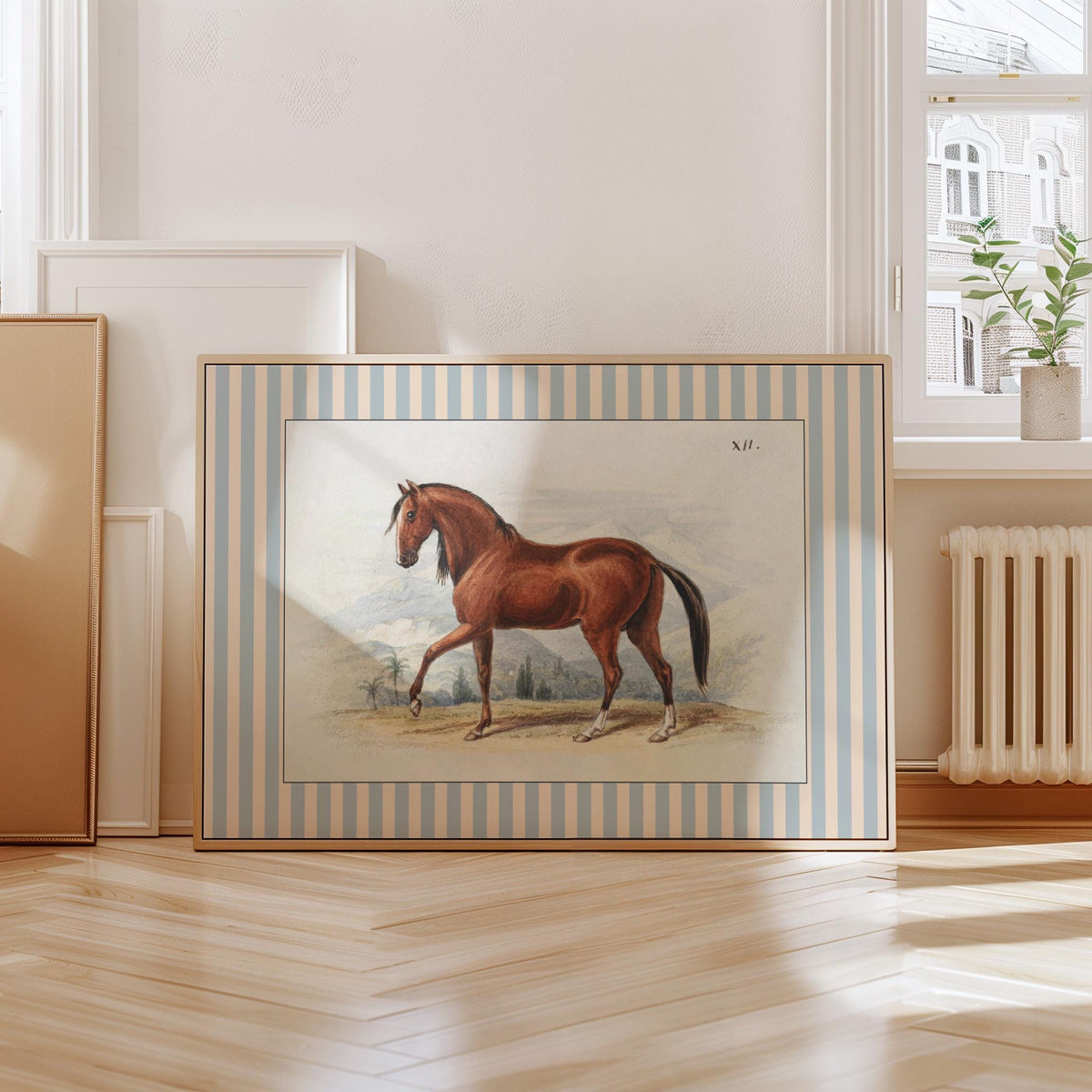 Horse Art Print | Vintage Nursery Decor, Equestrian Wall Art for Boys Room, Horse Lover Gift, Digital Download Painting, Horse Decor