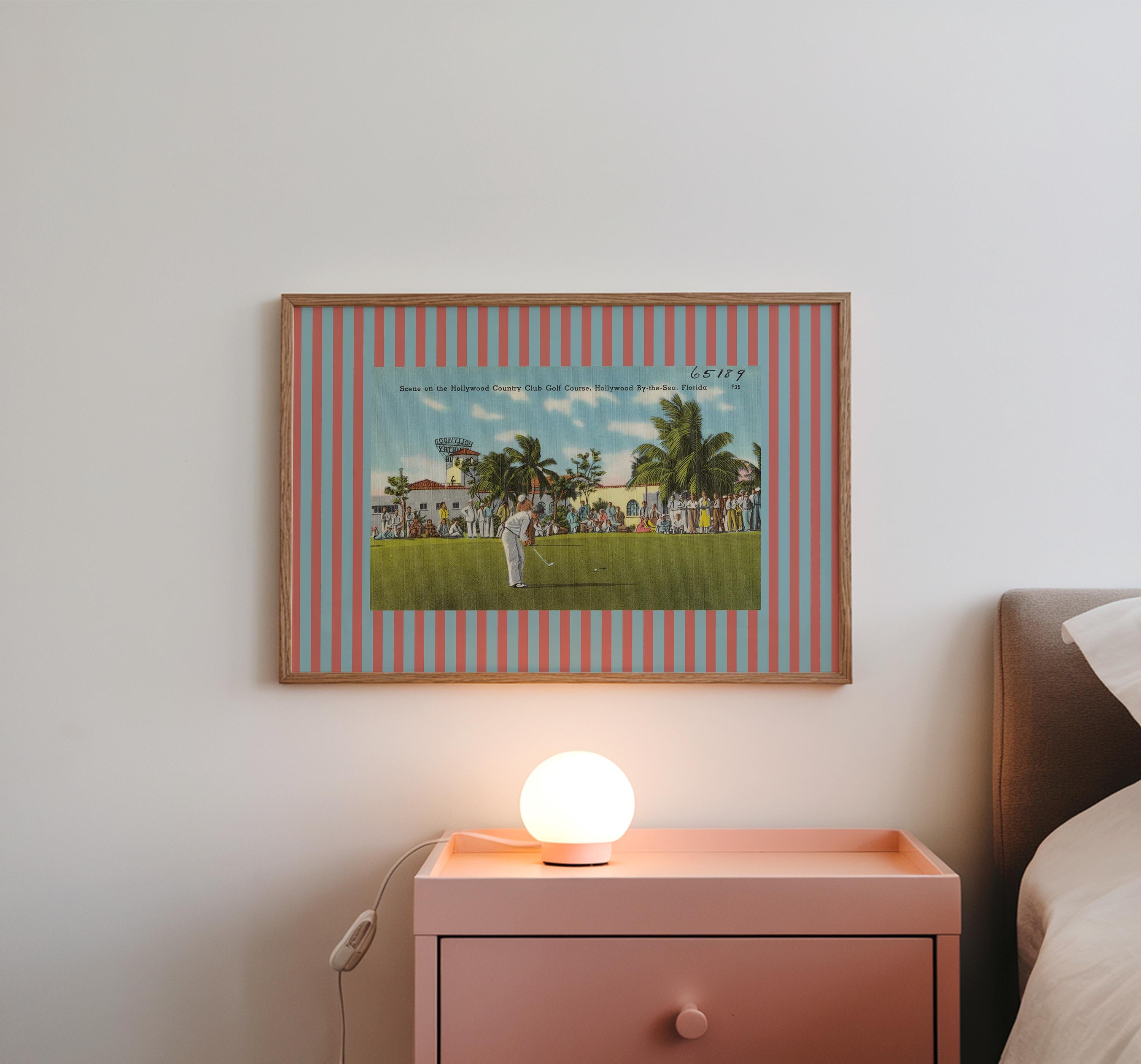 Golfers Print, Golf course Art, Retro Gift for Golfer Dad, Horizontal Vintage, Office Decor, Golf Course Print, Golfing Art Print, Florida