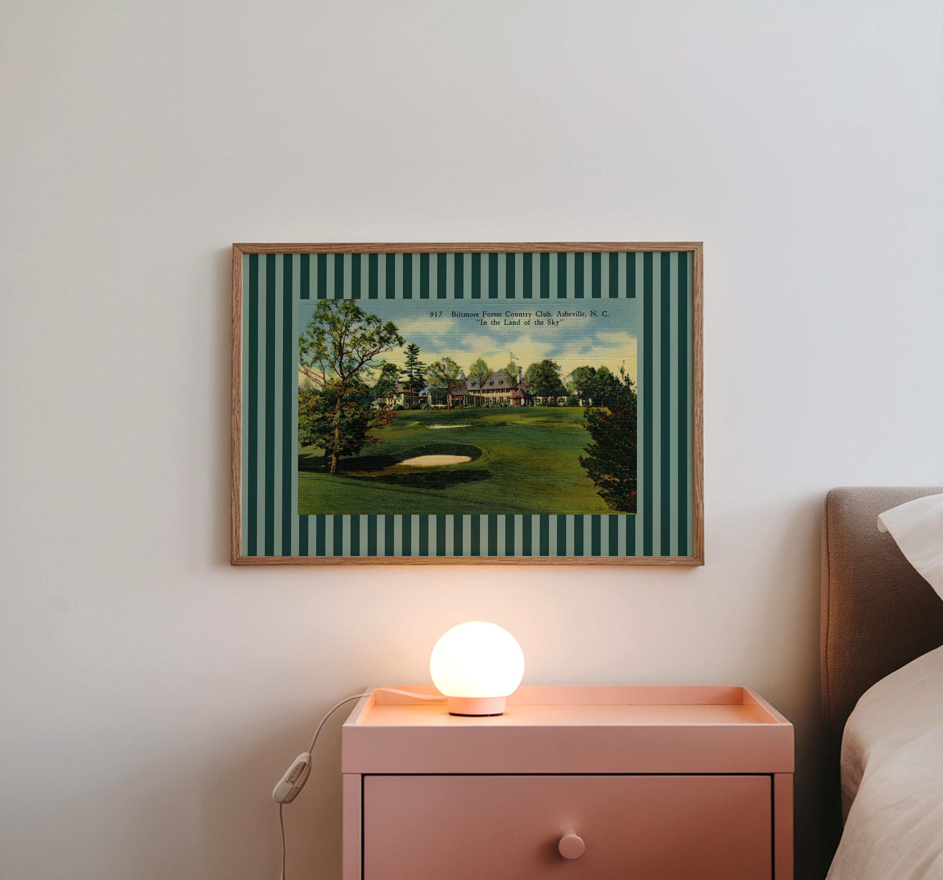 Golfers Print, North Carolina Art, Retro Gift for Golfer Dad, Horizontal Vintage, Office Decor, Golf Poster, Masters Art Print, Biltmore art