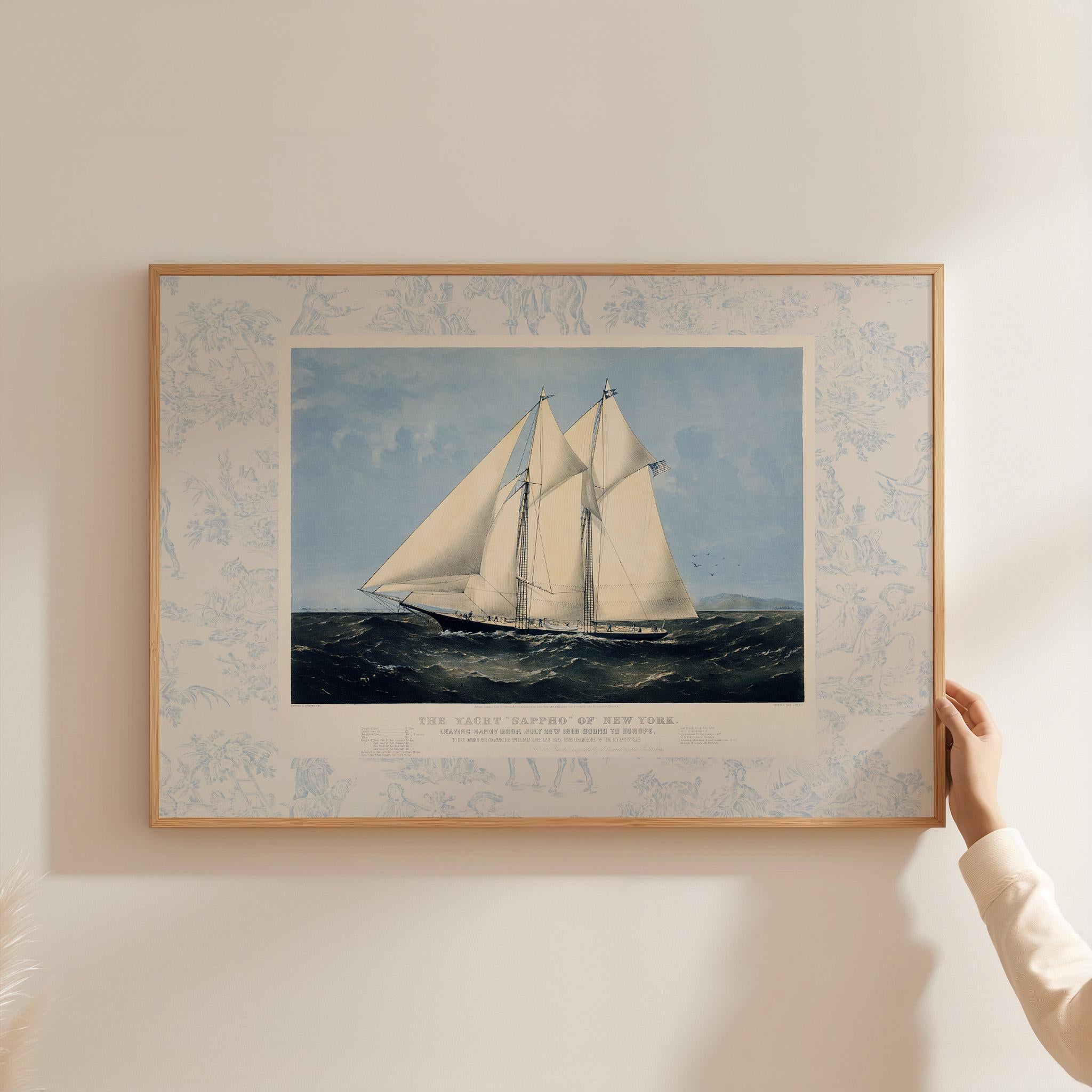 Ship Sketch Digital Download, Vintage Nautical Nursery Decor, Sailing Art Print, Antique Boat Drawing, Sea Wall Art for Kids Room, Toile