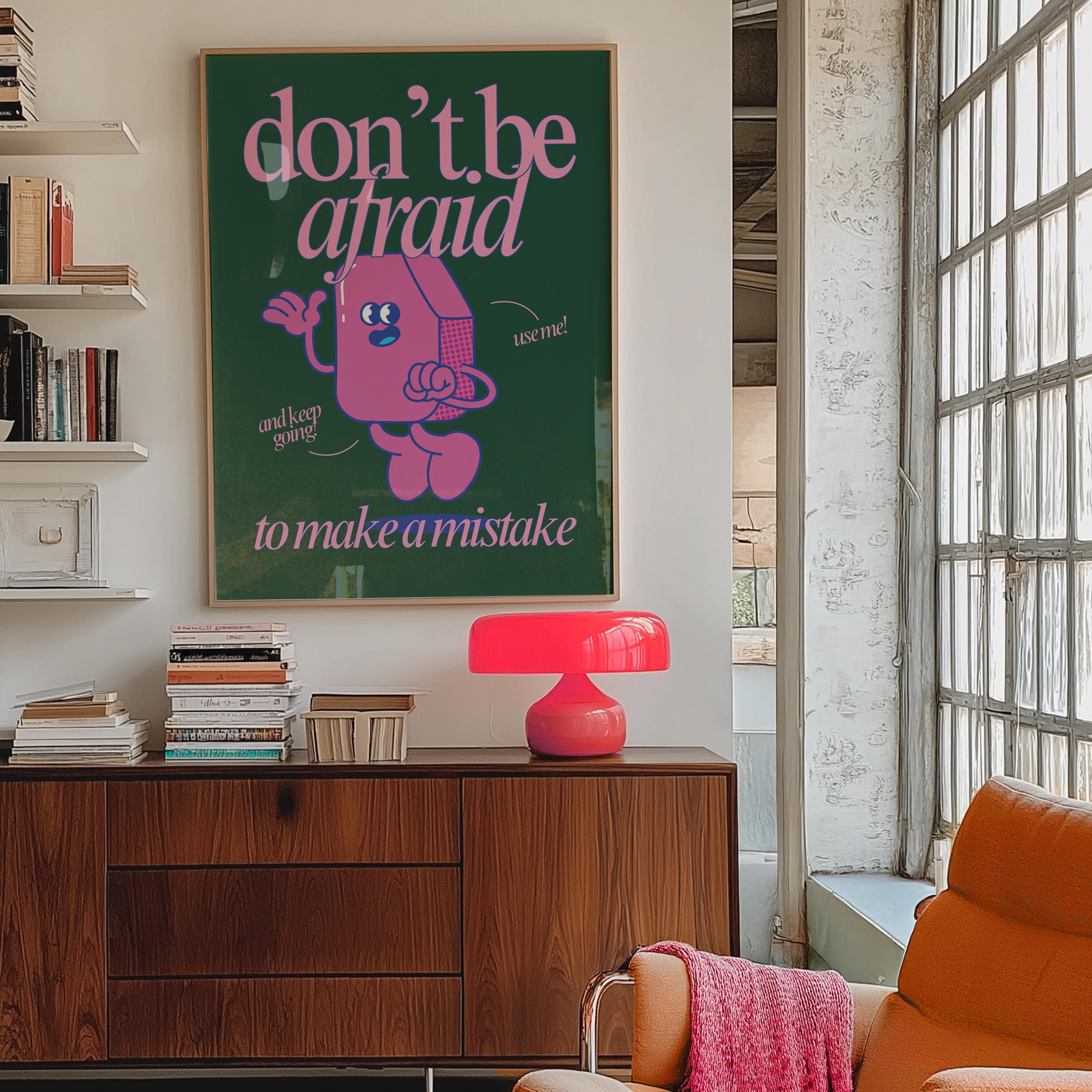Retro Art Print, Cute Retro Character Print, Kids Room Print, Vintage Mascot Print, Trendy Posters, Positive Art, Classroom decor