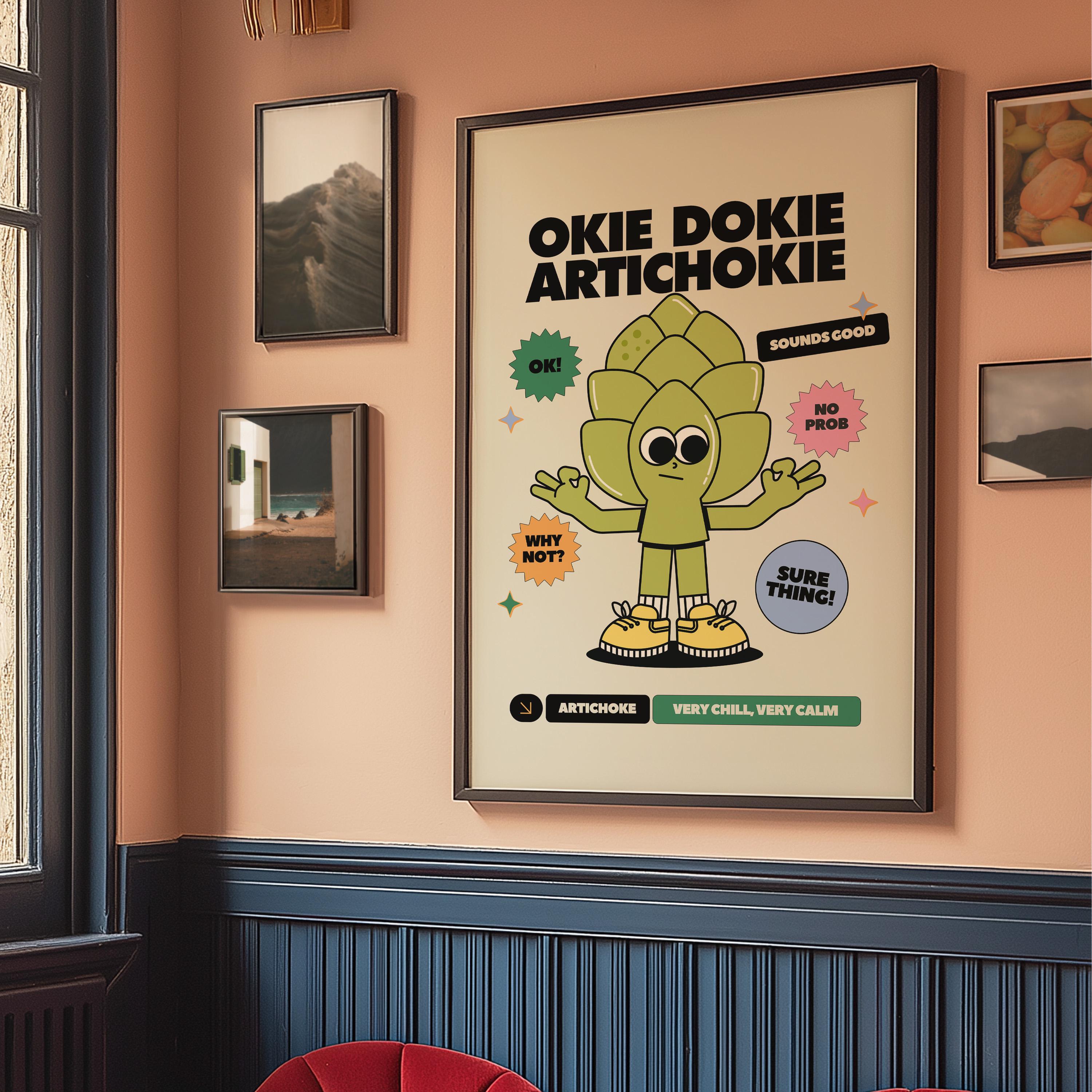 Charming Retro Style Print, Retro Cartoon Art for Food Lovers, Vintage-Inspired Food Poster, Classroom Art print, Retro Poster