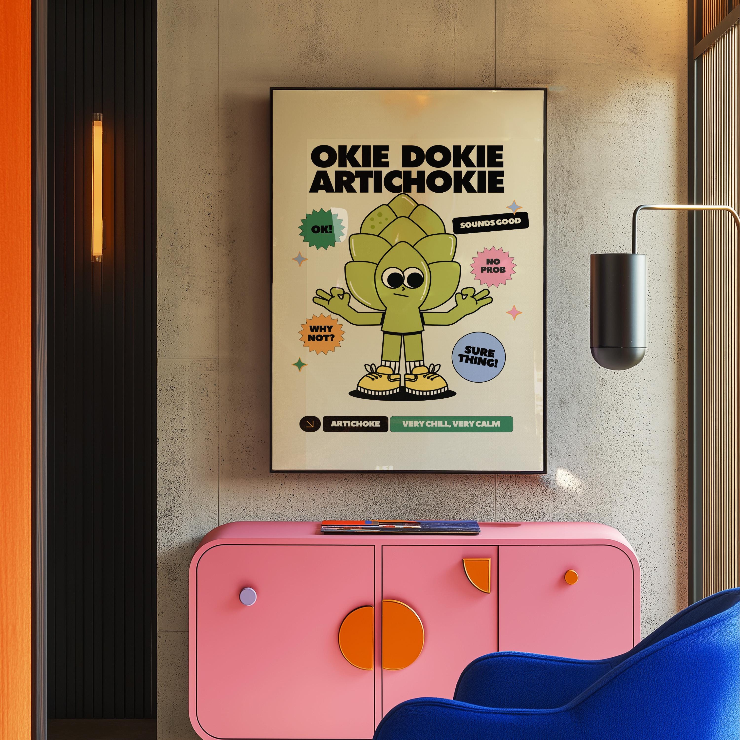 Charming Retro Style Print, Retro Cartoon Art for Food Lovers, Vintage-Inspired Food Poster, Classroom Art print, Retro Poster