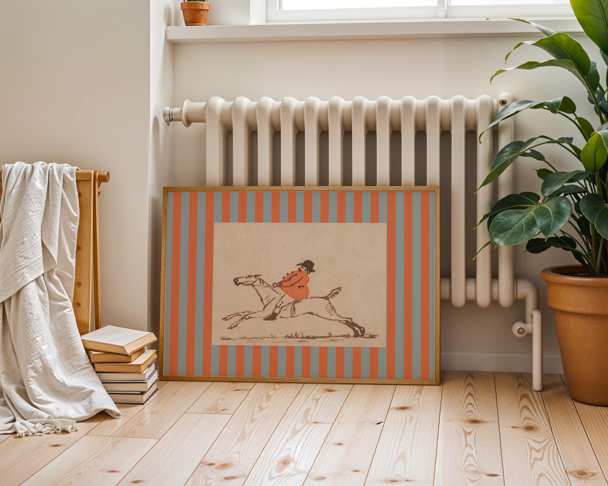 Vintage Horse Painting, Horse Portrait, Kentucky Derby Decor, Boys Room Decor, Watercolor Nursery, Equestrian, Farmhouse Decor