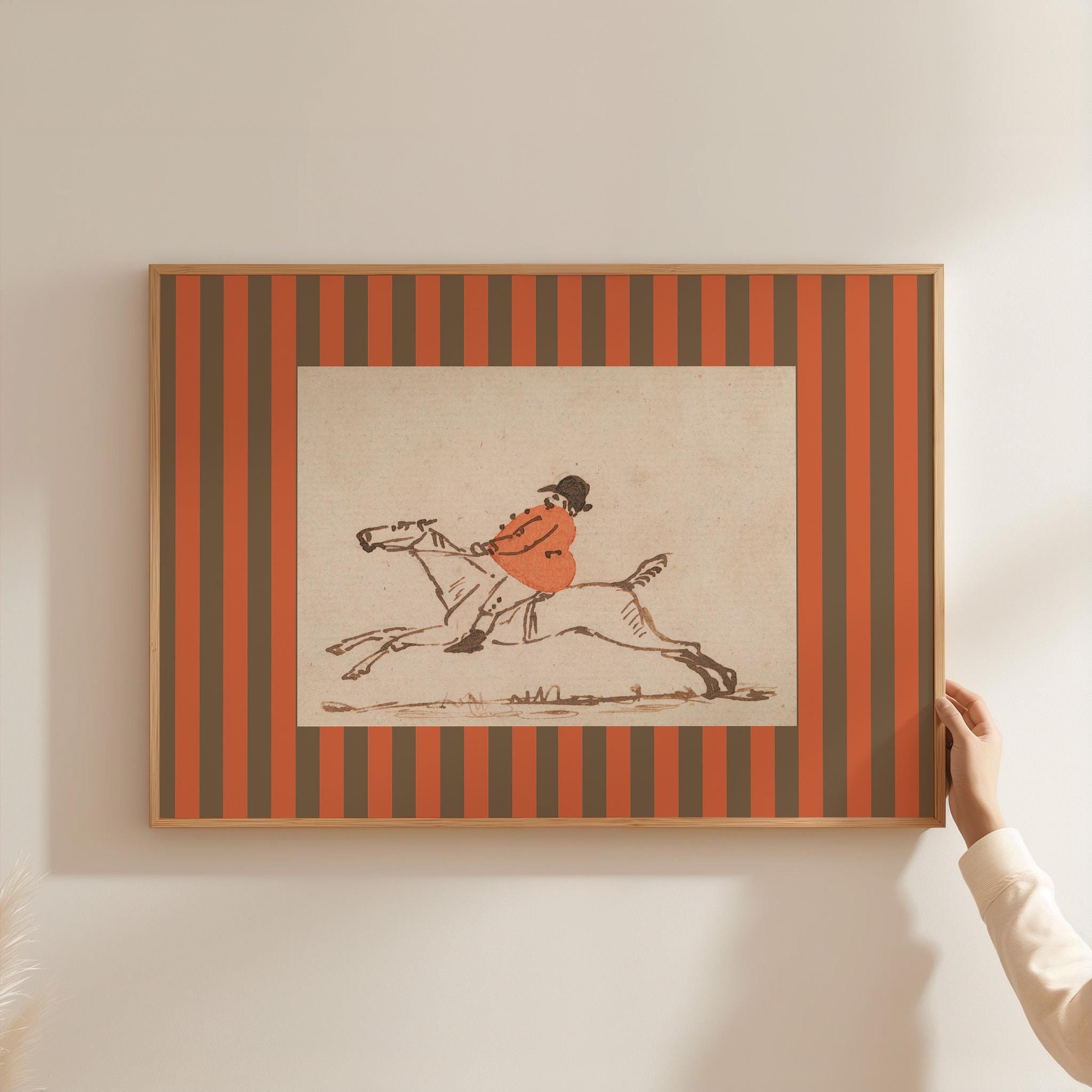 Horse Art Print | Vintage Nursery Decor, Equestrian Wall Art for Boys Room, Horse Lover Gift, Digital Download Painting, Horse Decor