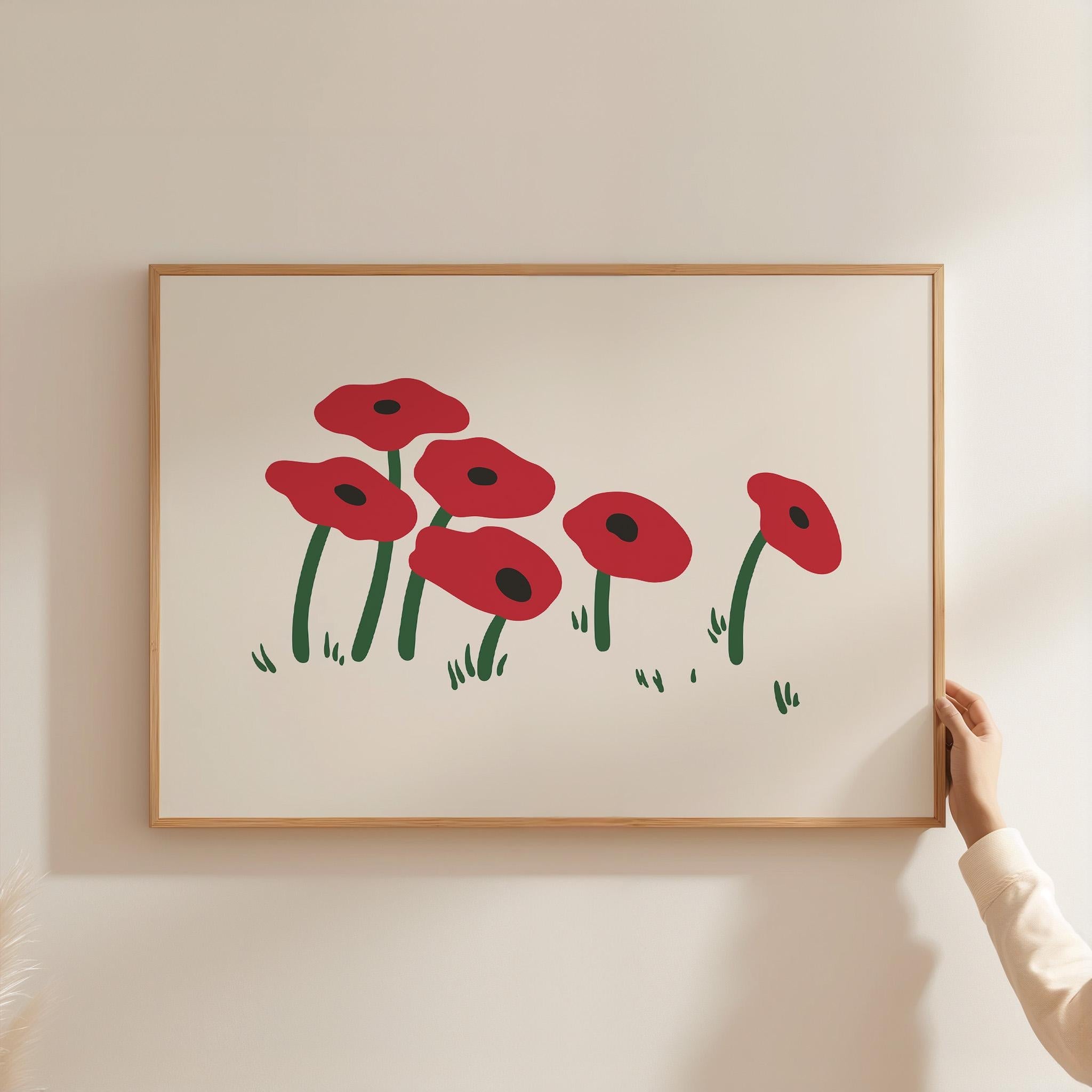 Flower Printable Wall Art, Floral Pastel Art, Botanical Art, Abstract Aesthetic Print, Instant Download, Pink and Green Decor, Girls Room, Poppy art print, poppy decor, abstract retro floral rt, retro poppy artwork