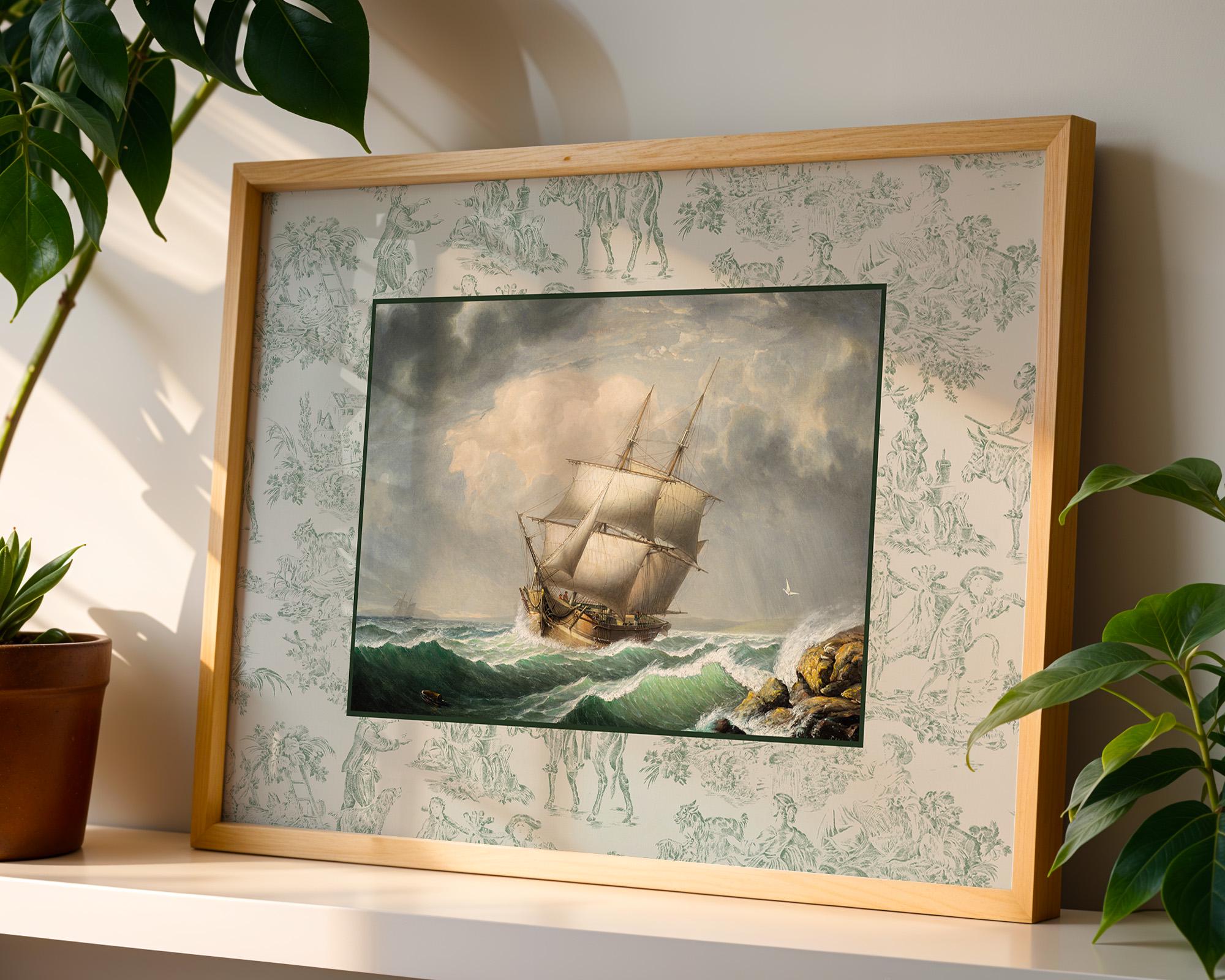 Bundle of 4 digital downloads, Ship Sketch Digital Download, Vintage Nautical Nursery Decor, Sailing Art Print, Antique Boat Drawing