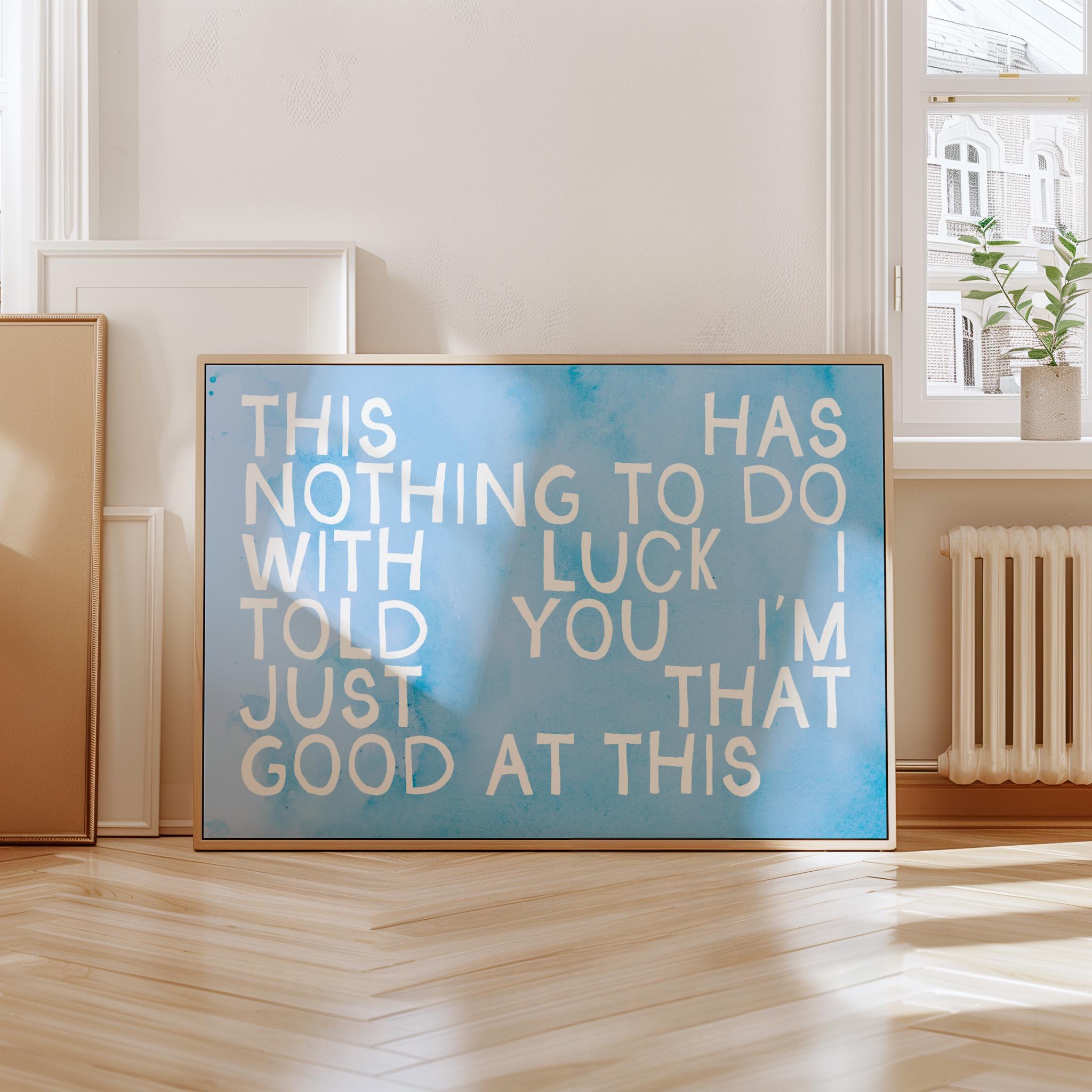 Apartment Wall Art, Girl Apartment Decor, Typography Print, Living Room Decor, Girly Bedroom, Blue Typography Print, Graphic Art Print