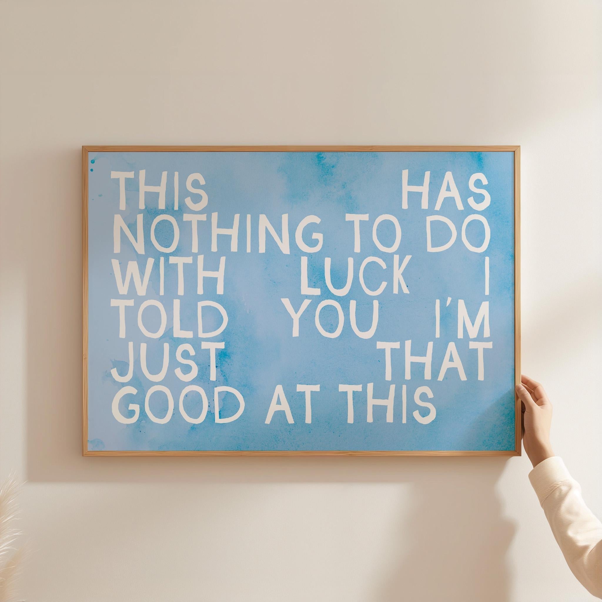 Apartment Wall Art, Girl Apartment Decor, Typography Print, Living Room Decor, Girly Bedroom, Blue Typography Print, Graphic Art Print