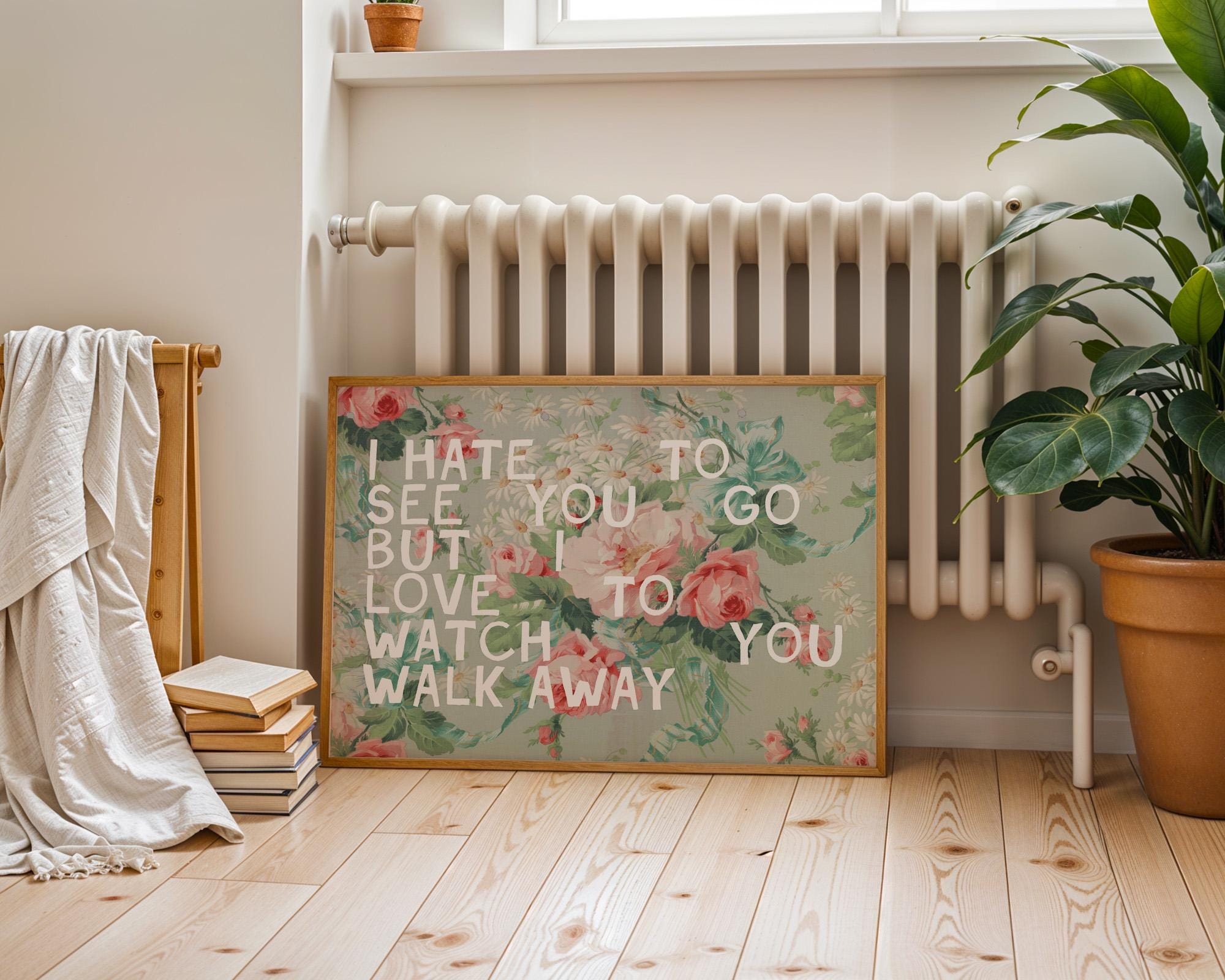 Apartment Art, Girl Apartment Decor, Typography Print, Bedroom Floral Decor, Girly Bedroom Art, Floral Typography Print, Graphic Art Print