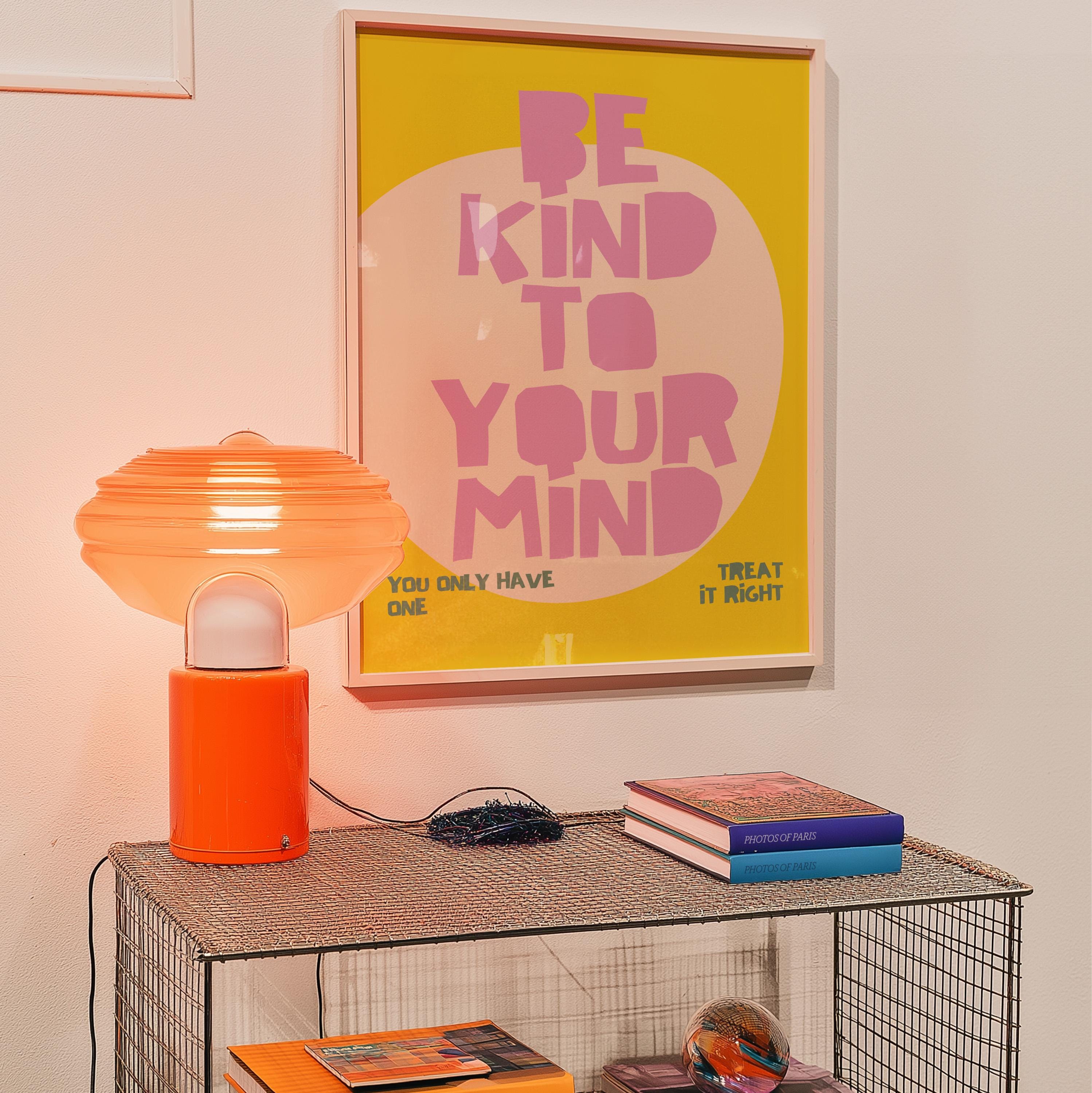 Mental Health Print, Be Kind To Your Mind, Therapy Office Decor, Counseling Art, Digital Download, Classroom Decor, Bold Affirmation Art