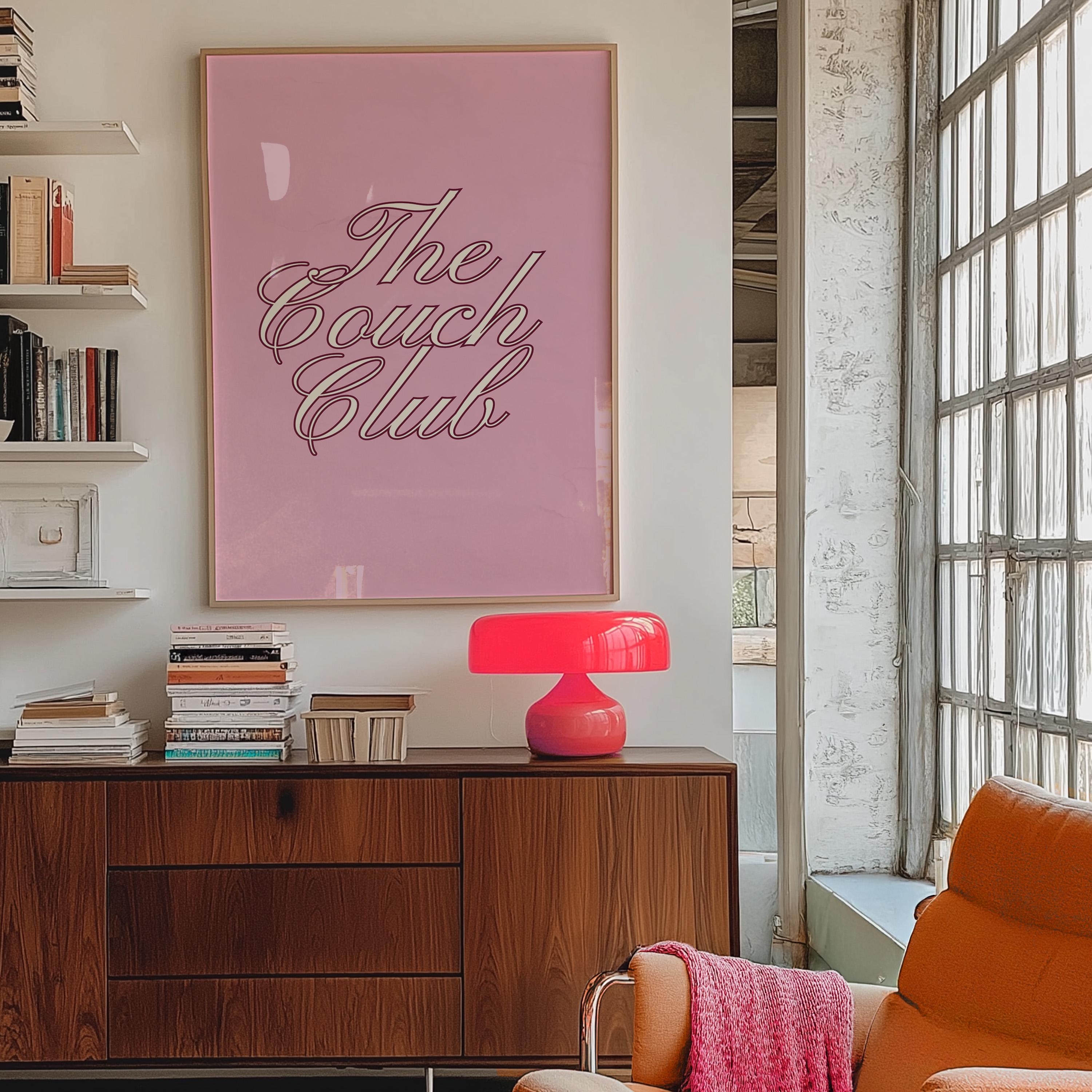 Couch Club Living Room Print, Couch Club Print, Retro Bedroom Art, Y2K Wall Art, Funny Art, Blue Room Wall Art, Vintage Print, Sofa Print